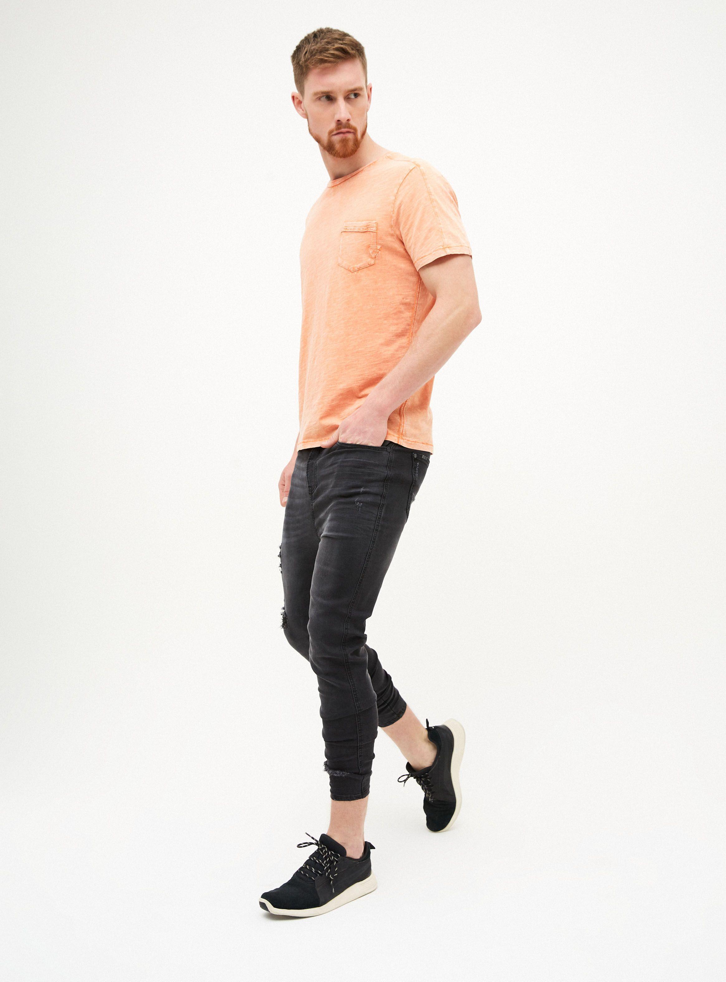 Jeans Negro Tapered Fit Roturas JJO-3