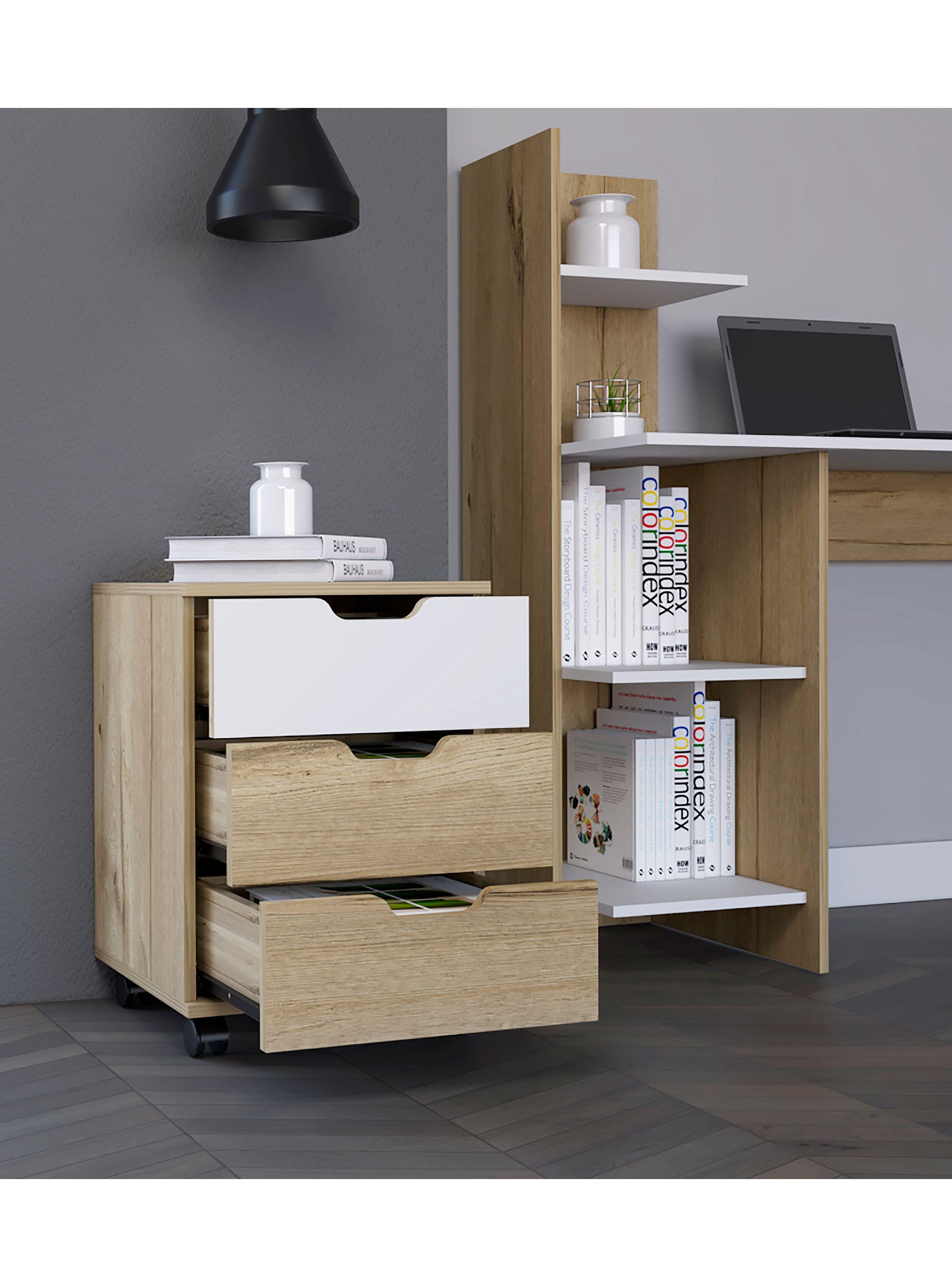 Cajonera de Oficina con Ruedas Vilna 3 Cajones-5