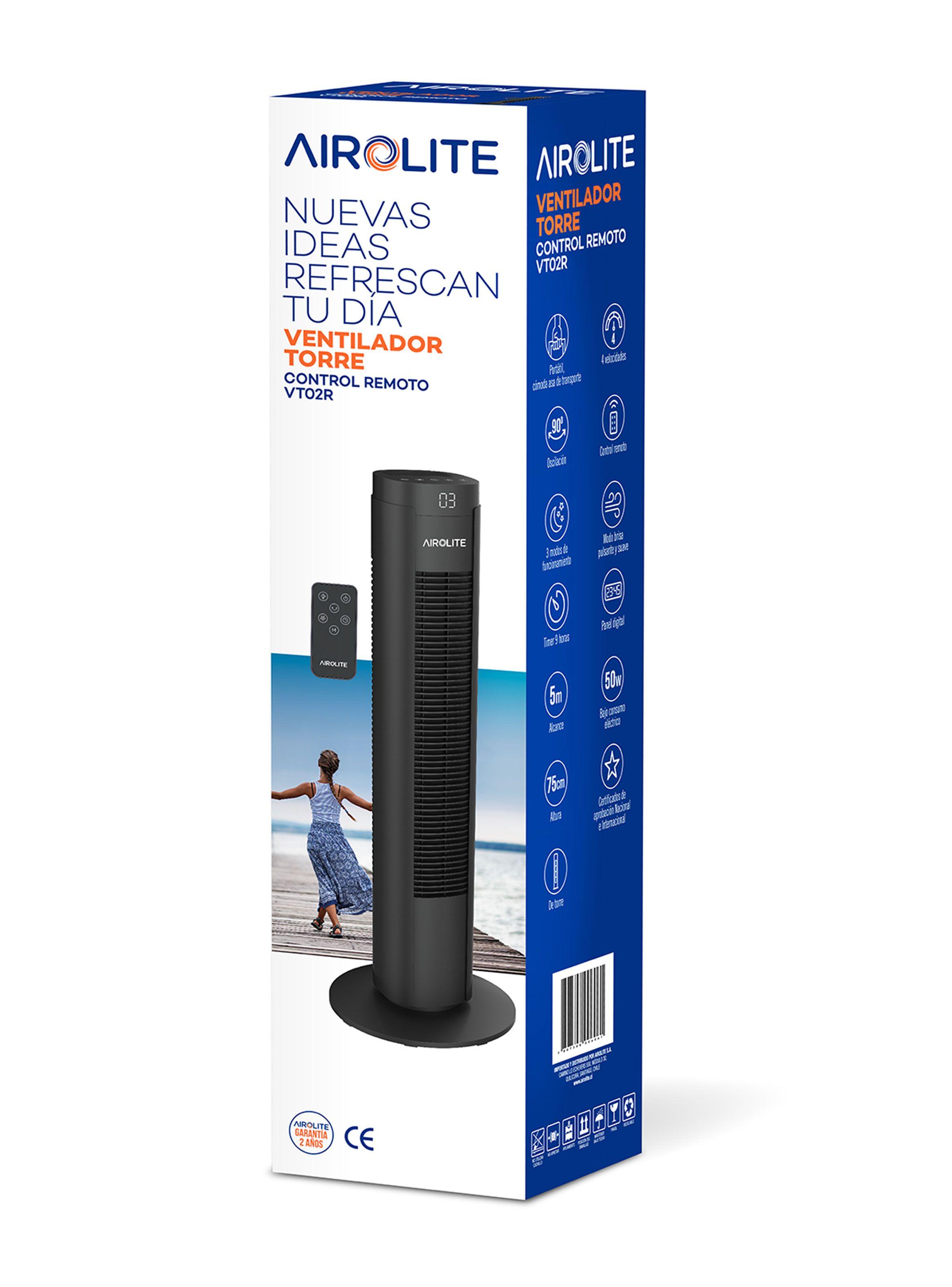 Ventilador Torre 50W 4 Velocidades VT02R Gris-4