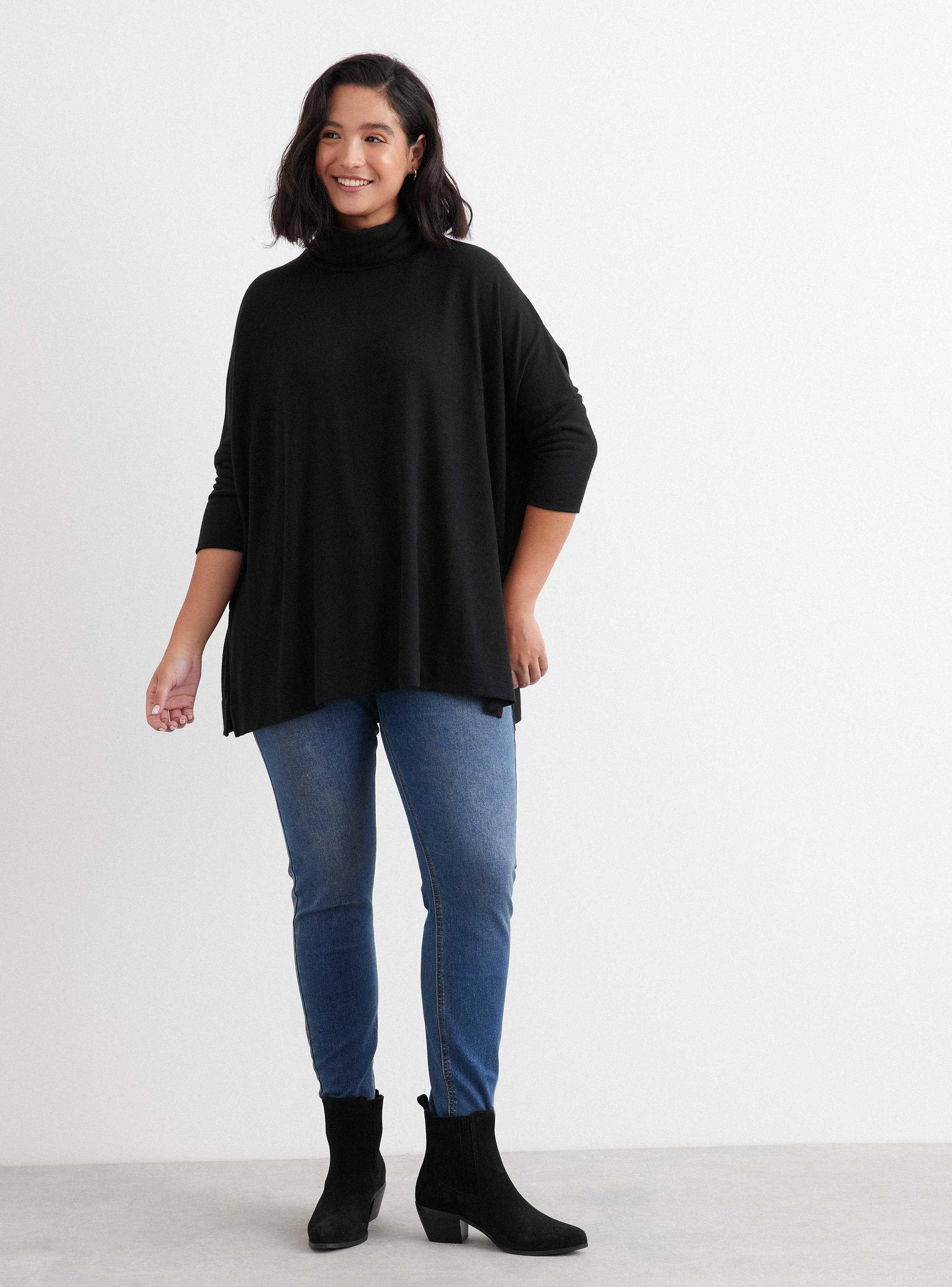 Polera Holgada Cuello Alto Manga Larga-4