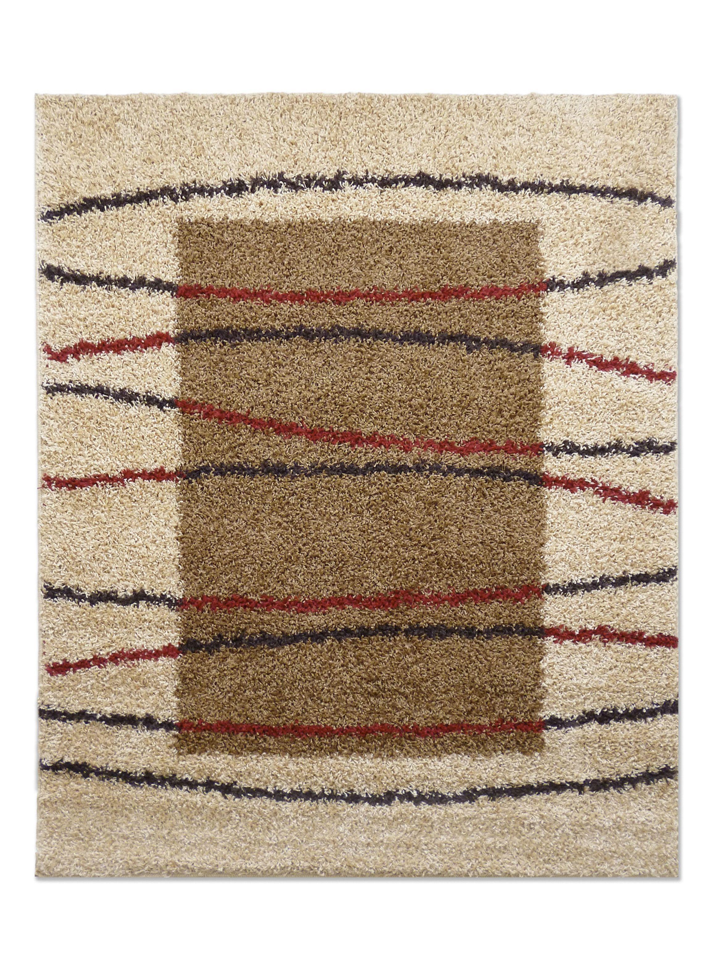 Alfombra Shaggy D7 133 x 180 cm Beige-0