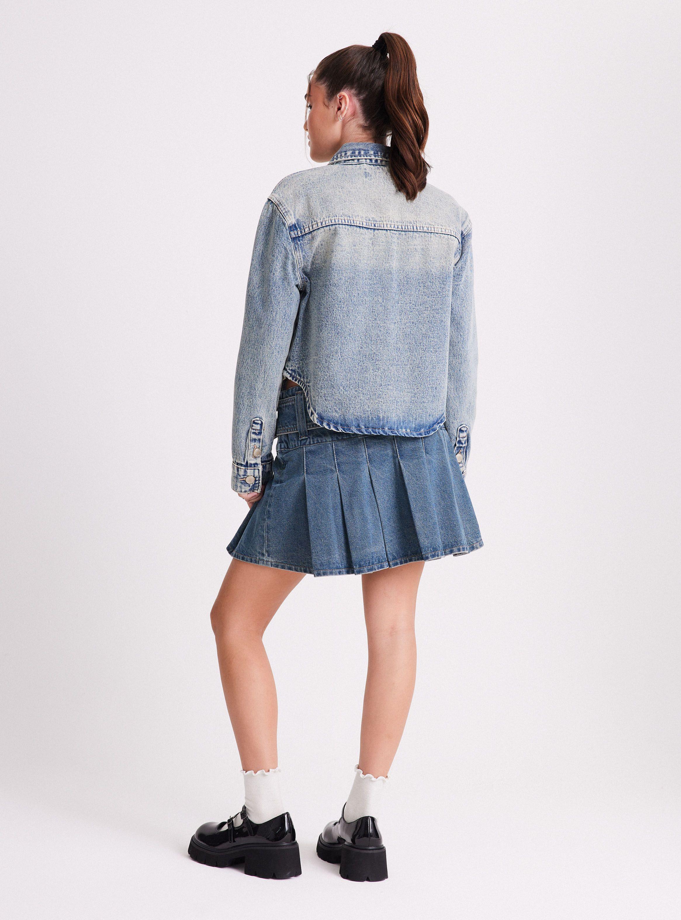 Chaqueta Sobrecamisa Crop Lavado Dirty-5