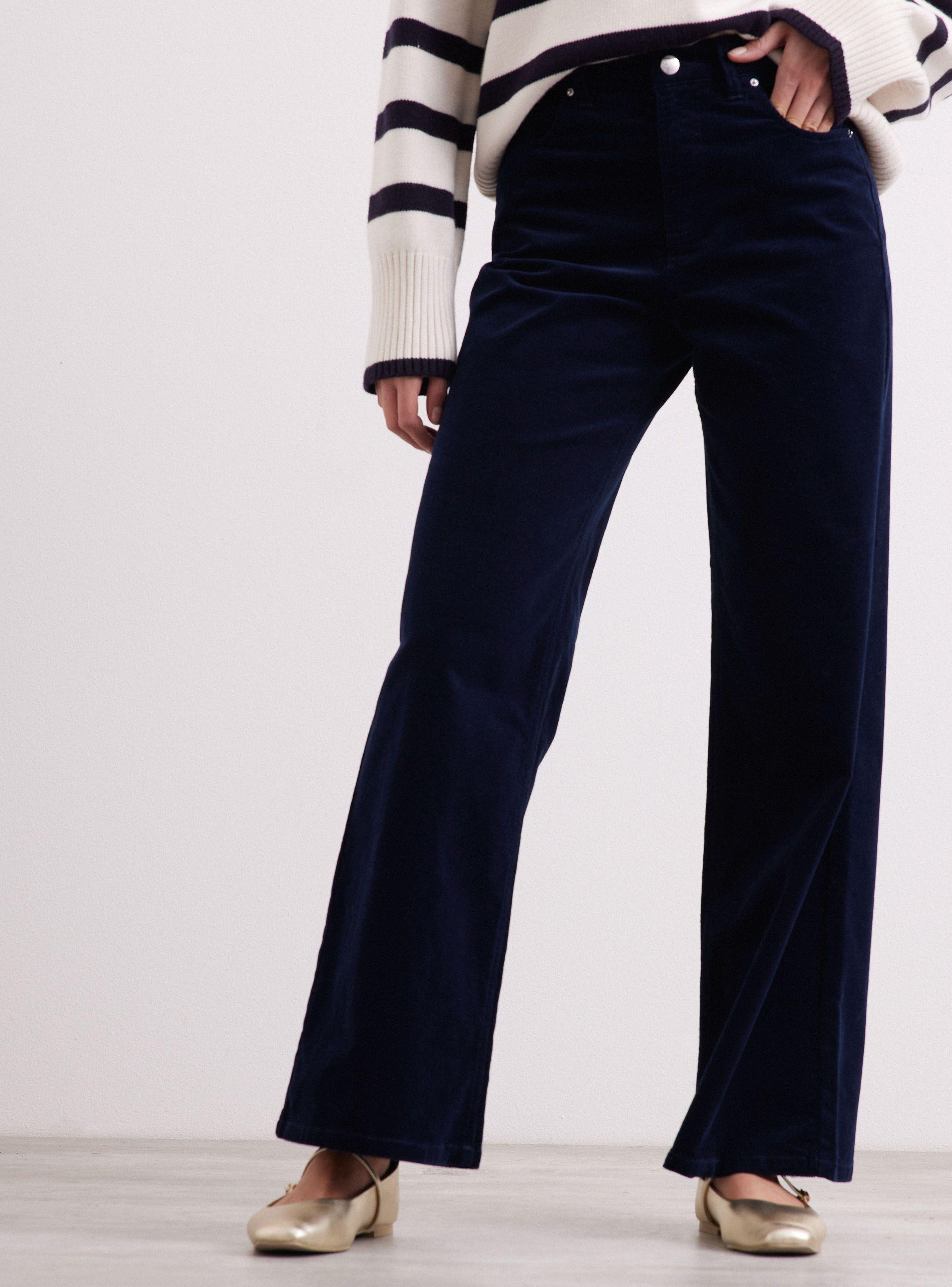 Pantalón Cotelé Tiro Alto Wide Leg-0