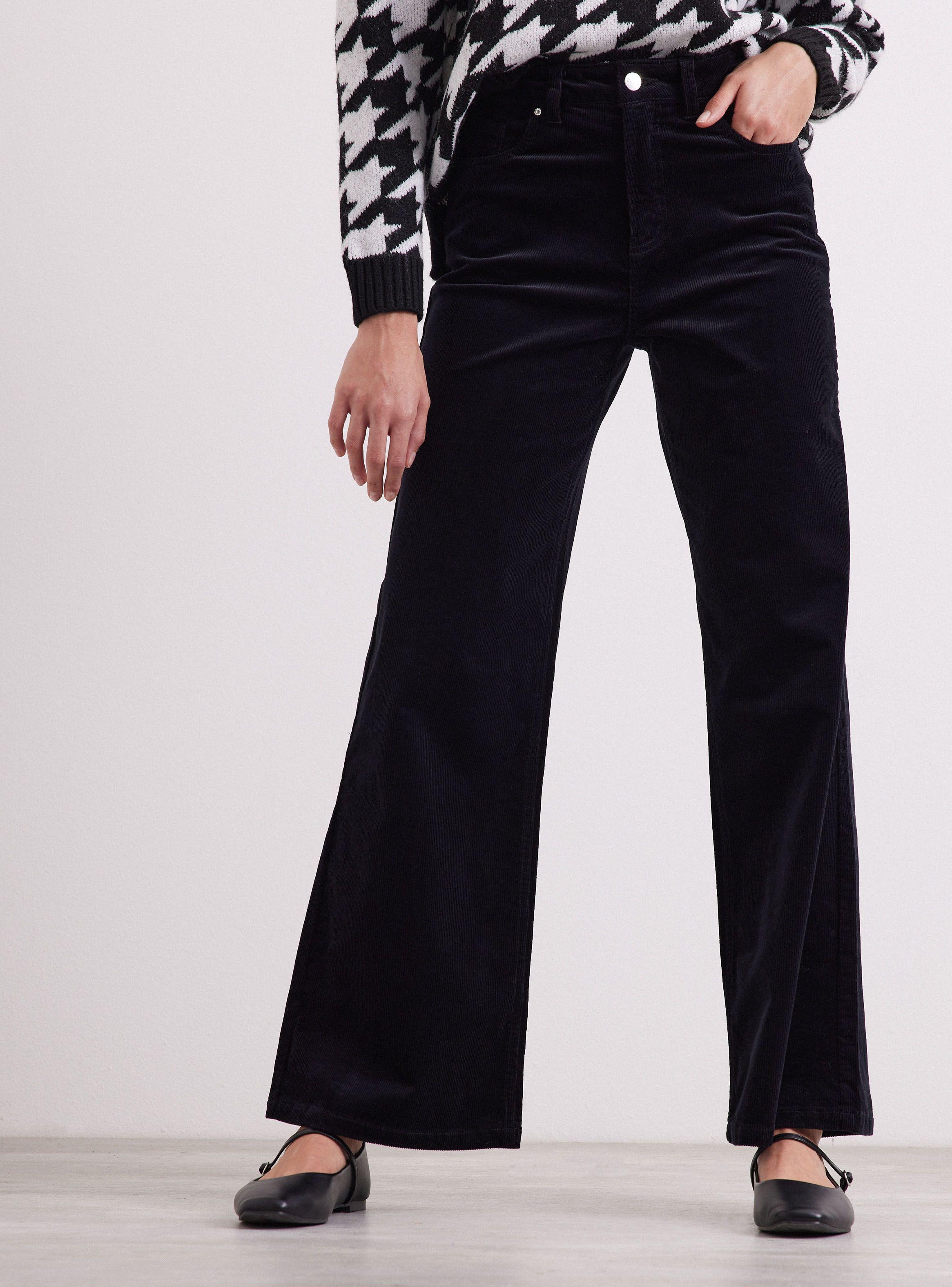 Pantalón Cotelé Tiro Alto Wide Leg-0