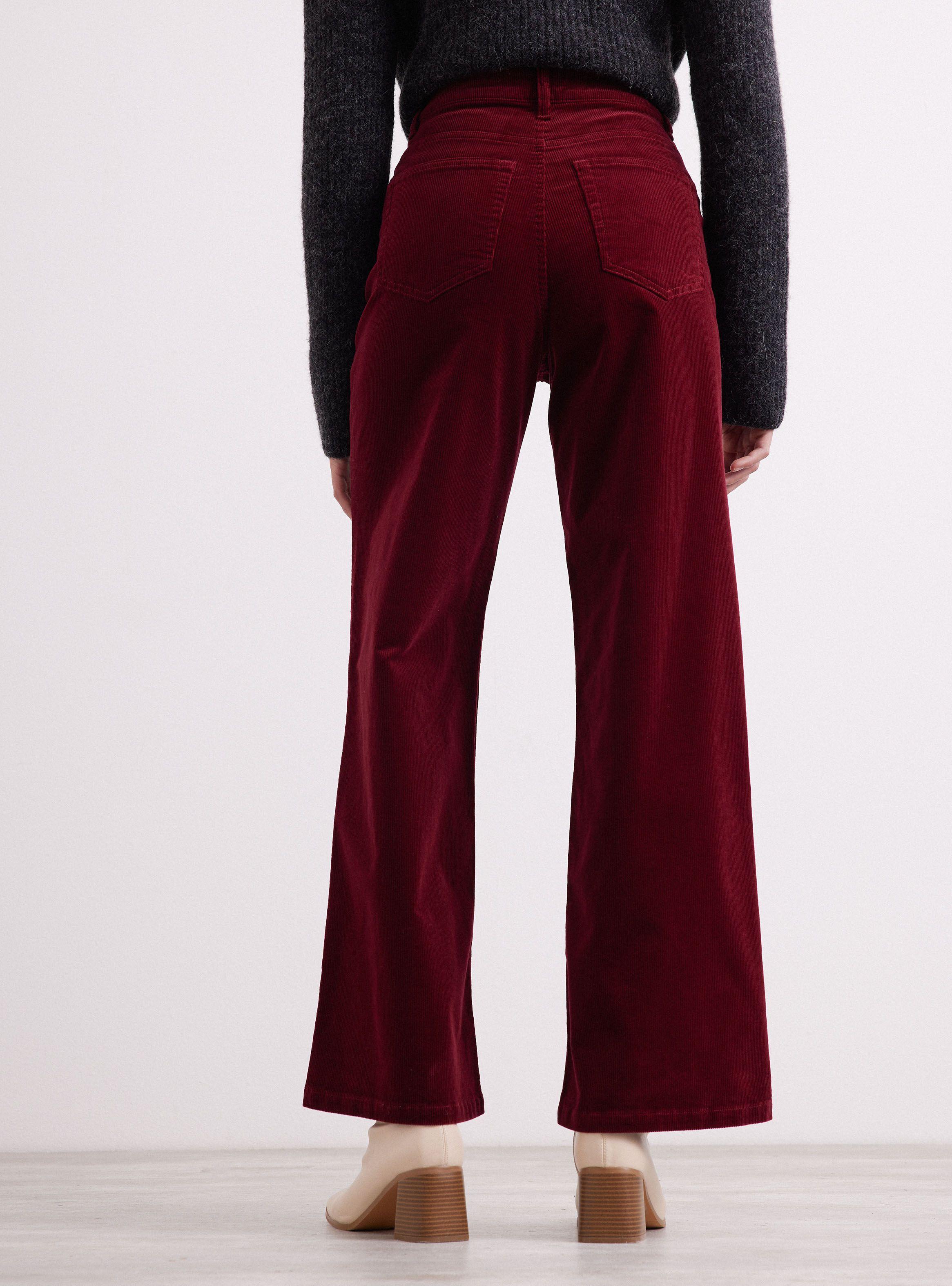 Pantalón Cotelé Tiro Alto Wide Leg-1