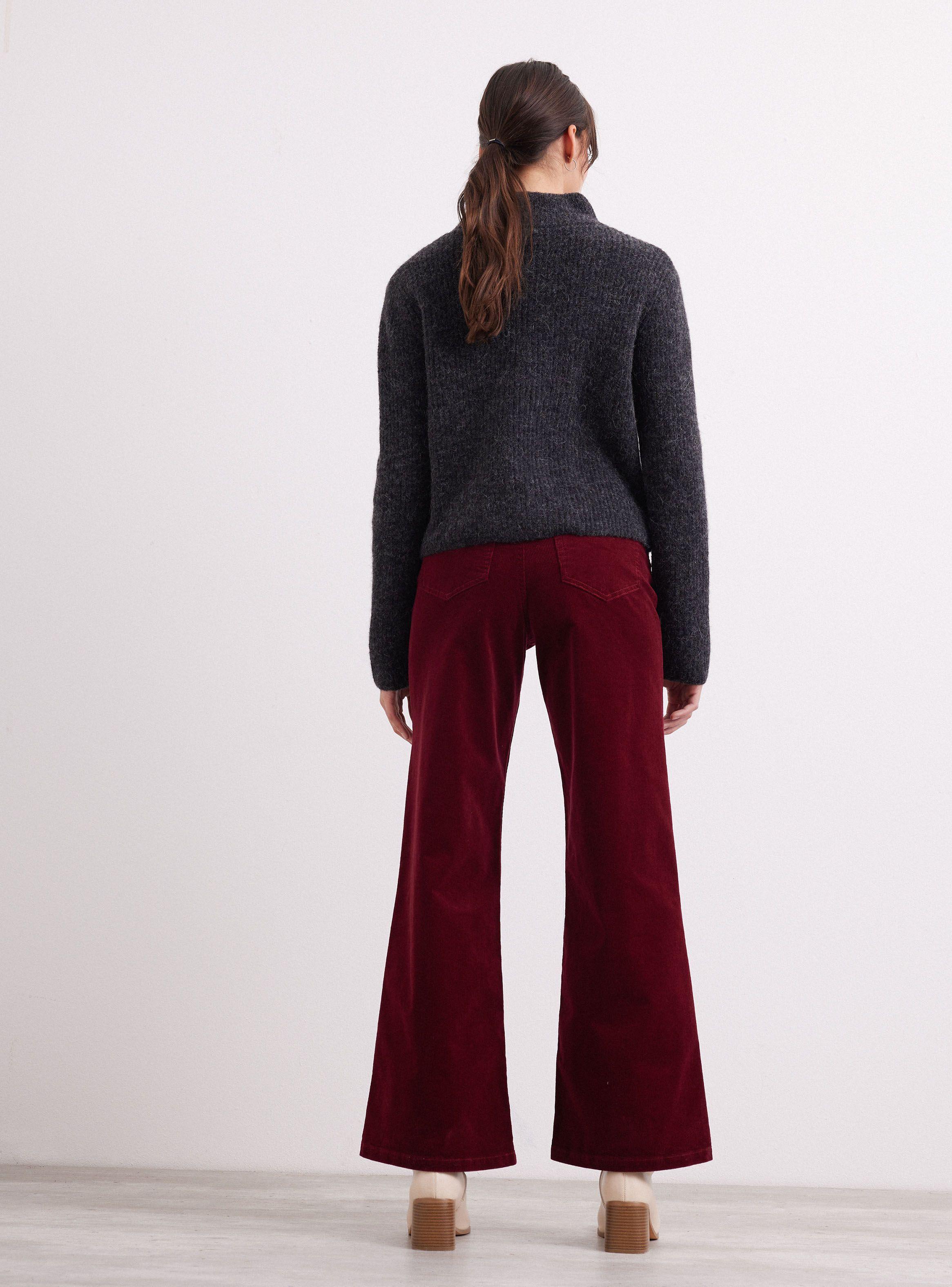 Pantalón Cotelé Tiro Alto Wide Leg-5