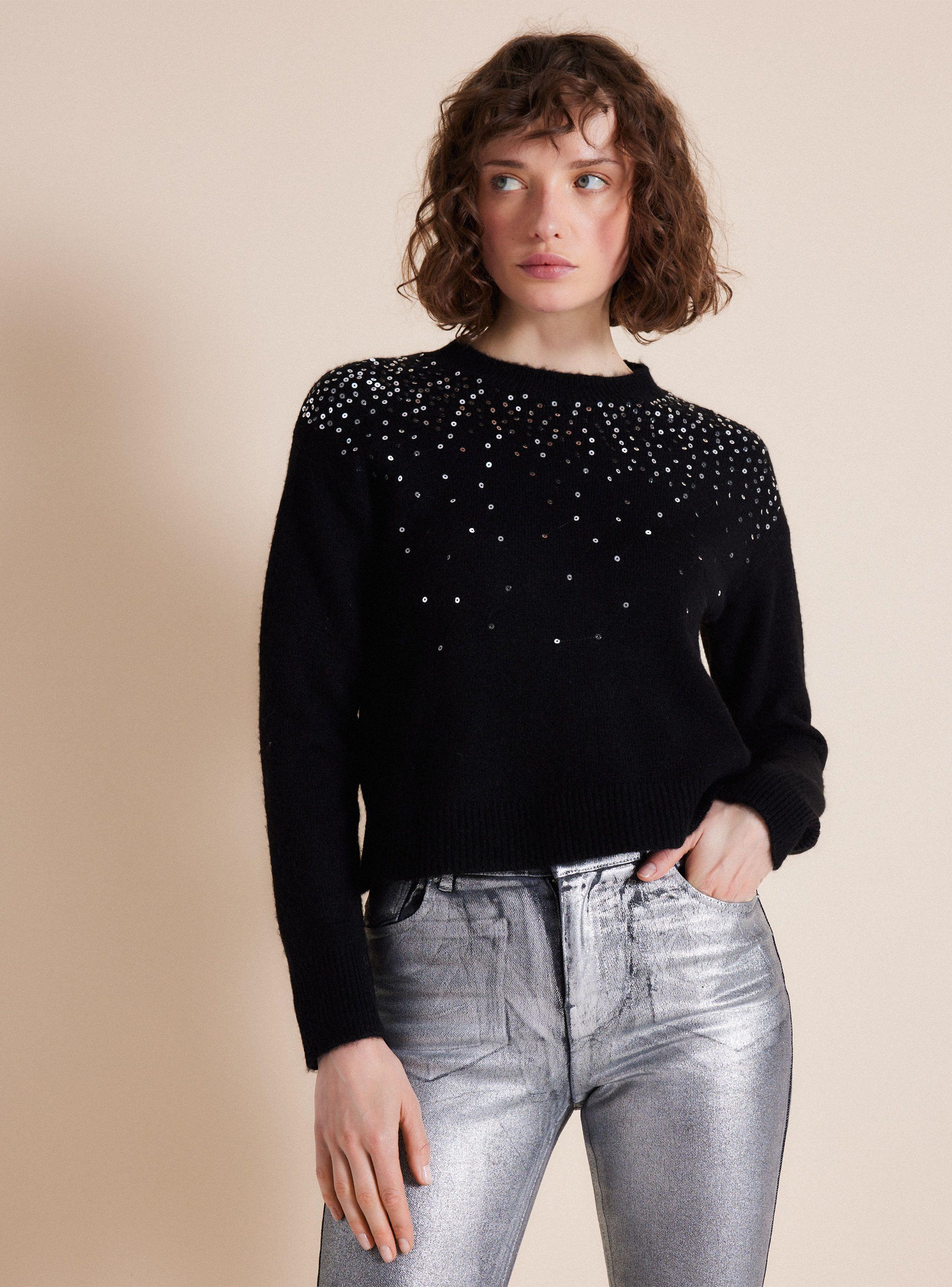 Sweater Aplicación Lentejuelas en Cuerpo-0