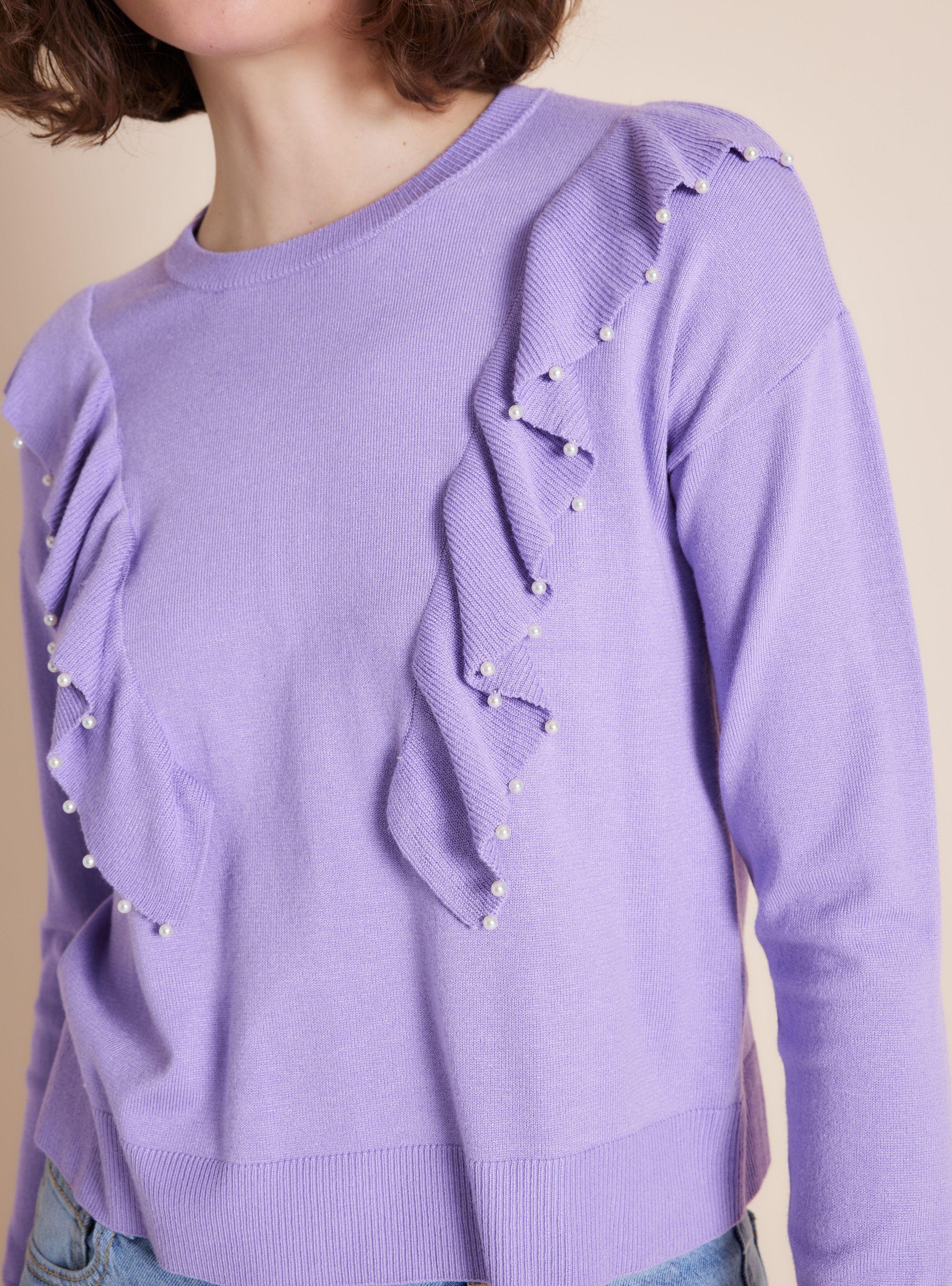 Sweater Vuelos con Aplicación Perlas-3