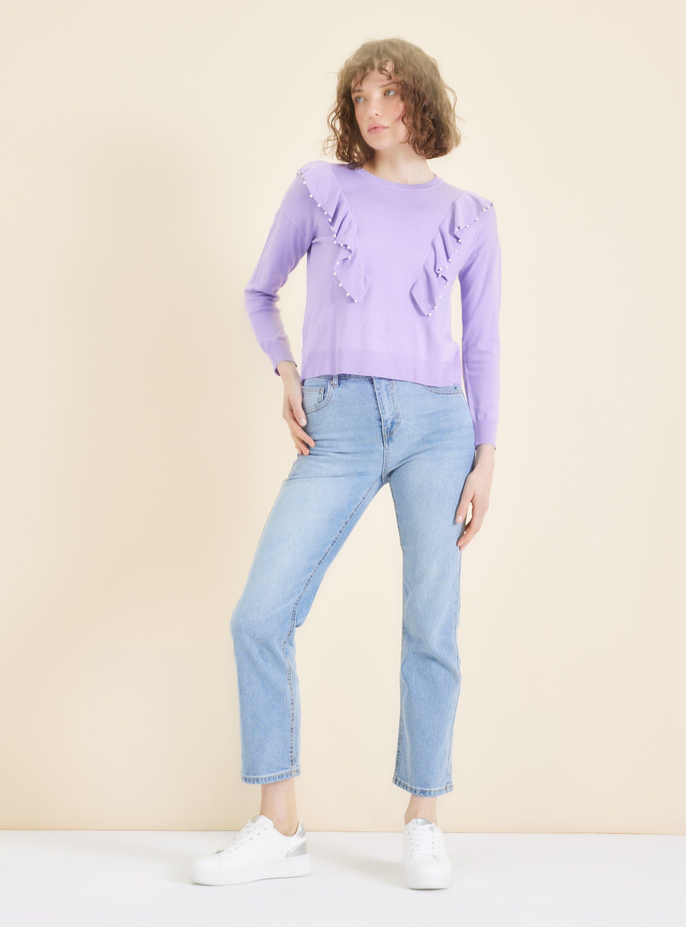 Sweater Vuelos con Aplicación Perlas-4