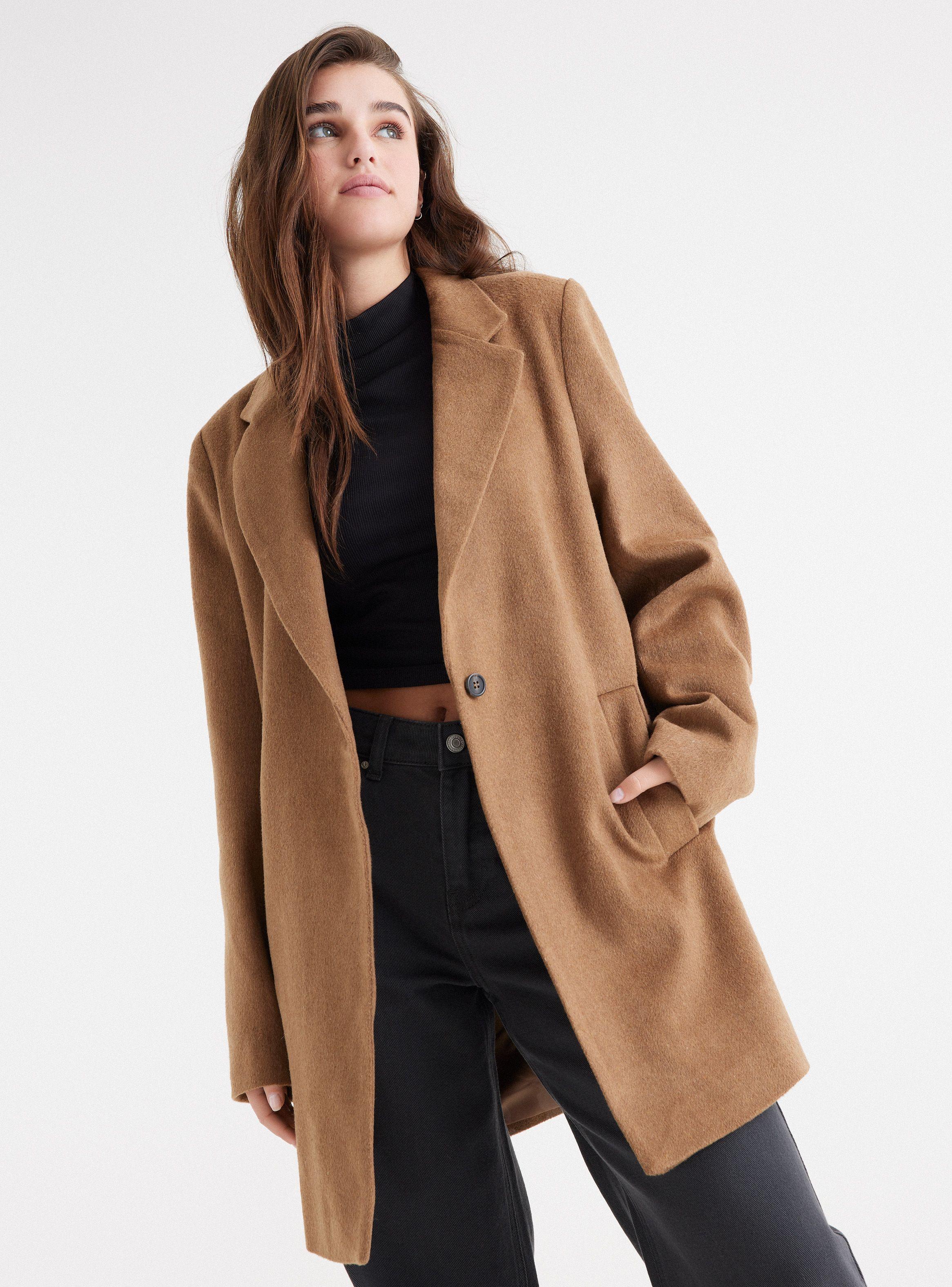 Abrigo Midi Con Lana-0