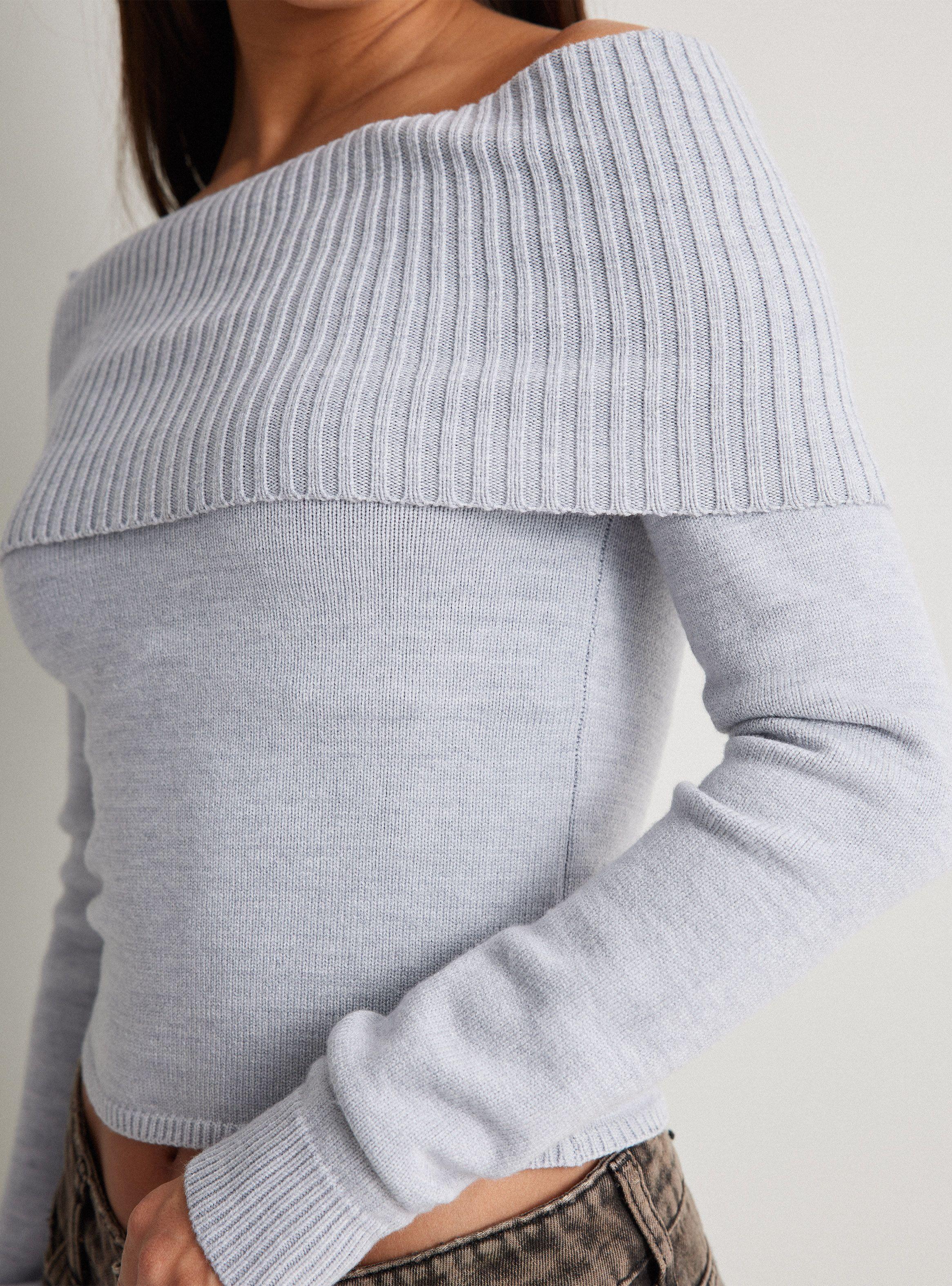 Sweater Sin Hombros Ajustado-3