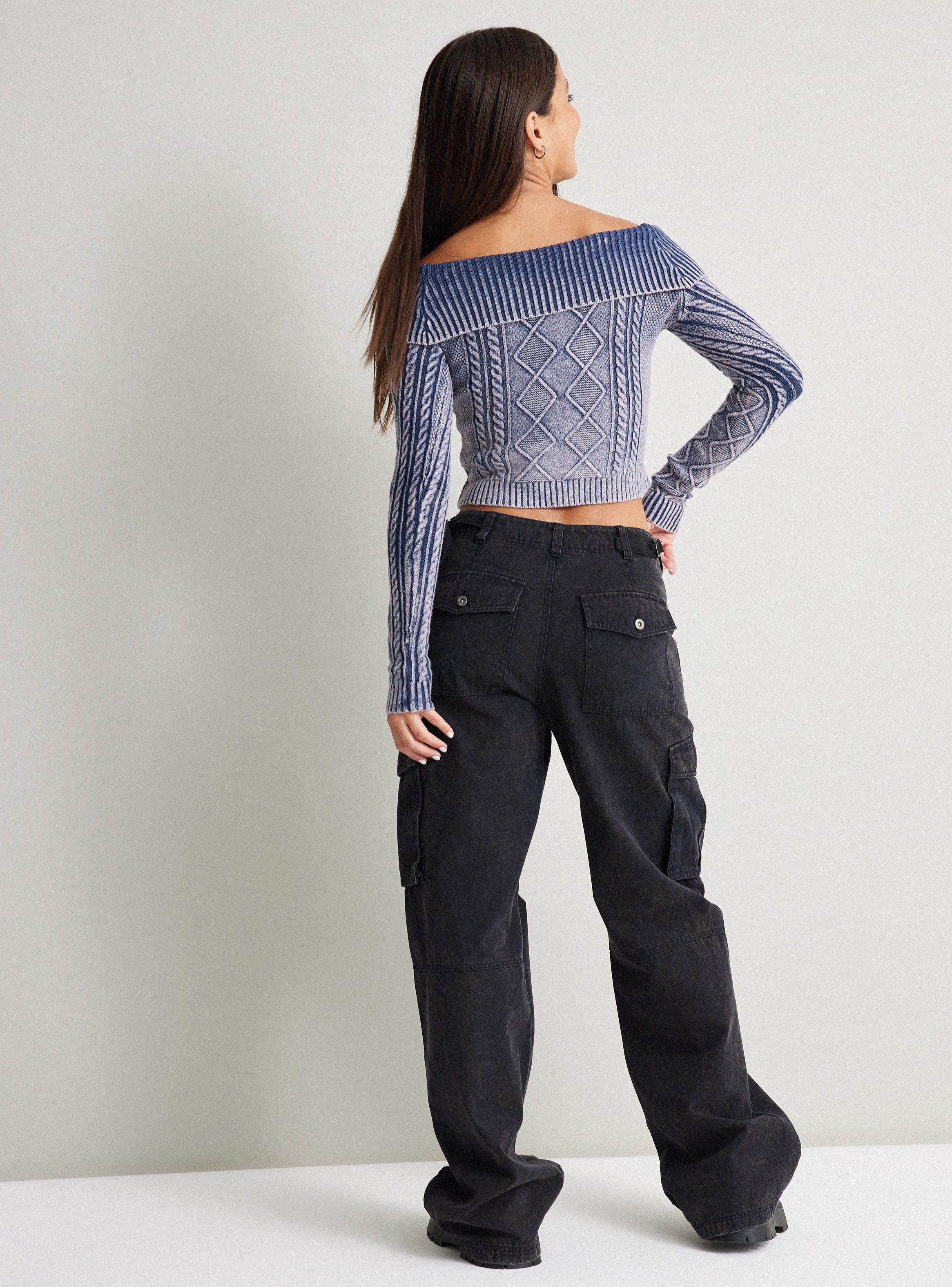 Sweater Sin Hombros Con Trenza-5