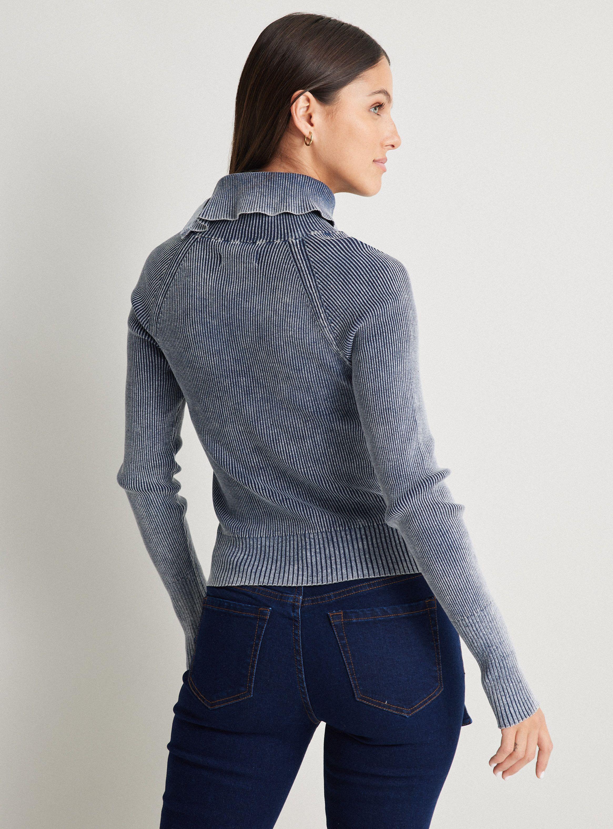 Sweater Cuello Asimétrico Con Cierre-1