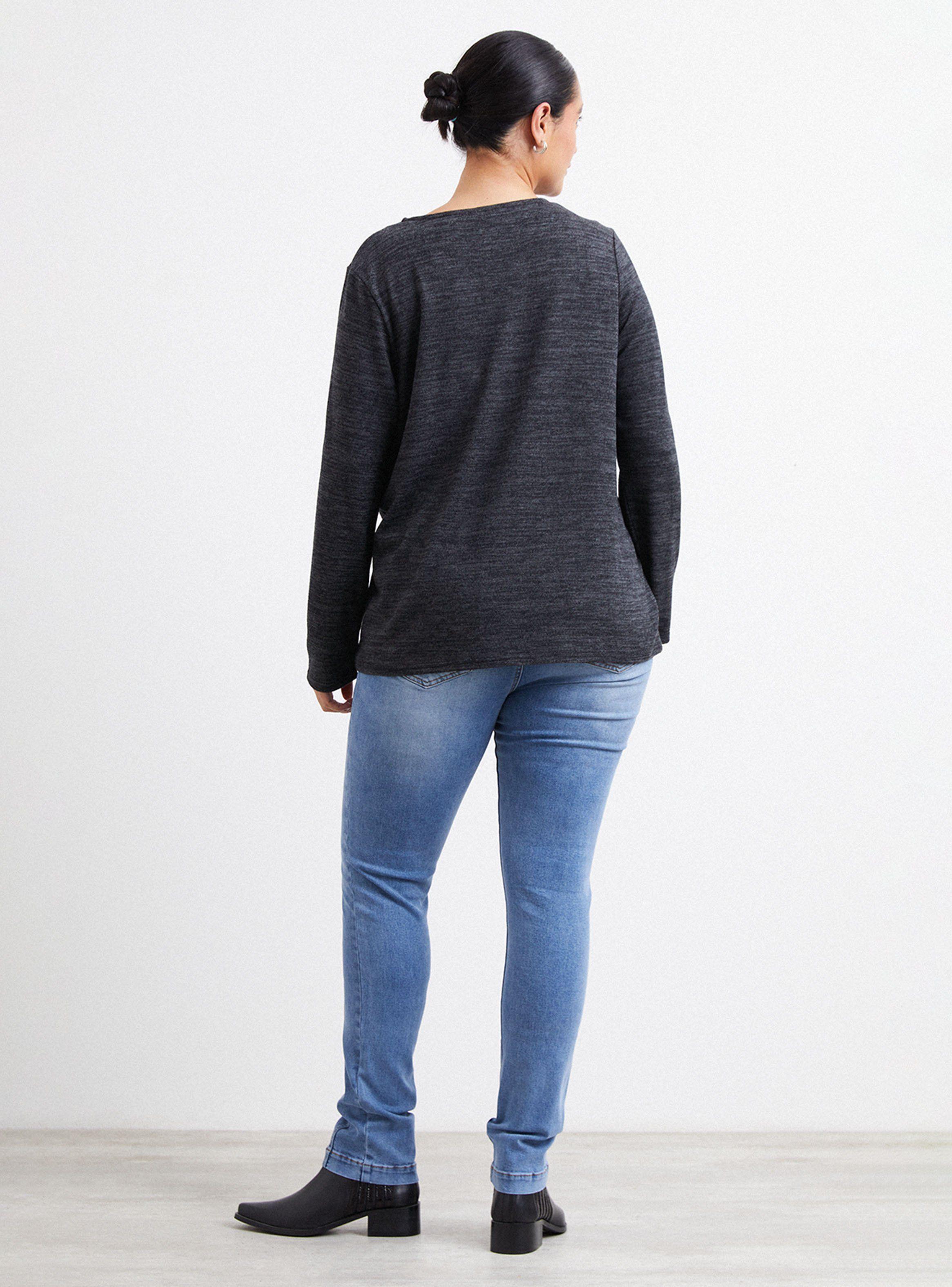Sweater Delgado Tejido Suave Con Aplicación Joyas-5