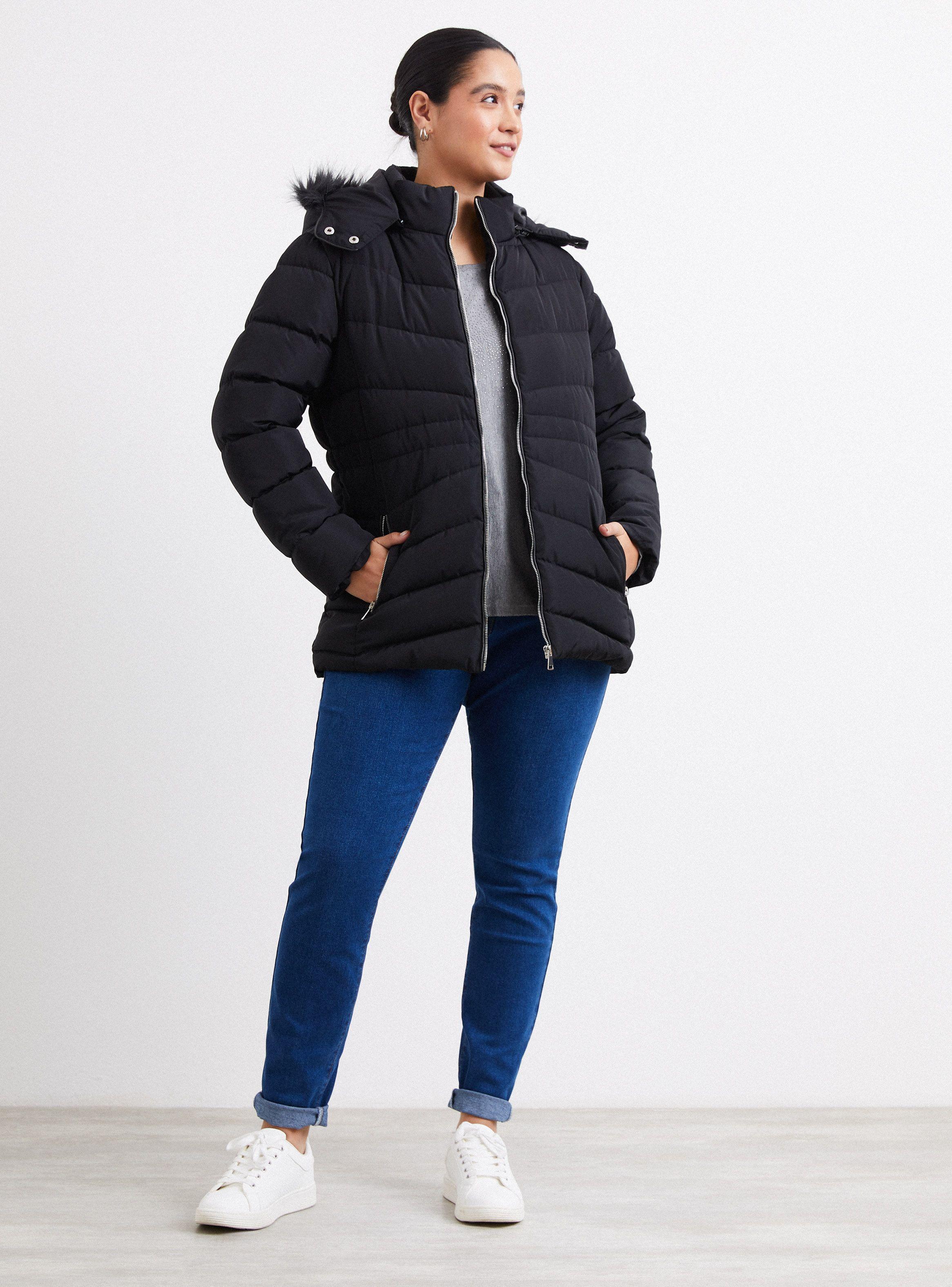 Parka Entallada Con Gorro Piel-4