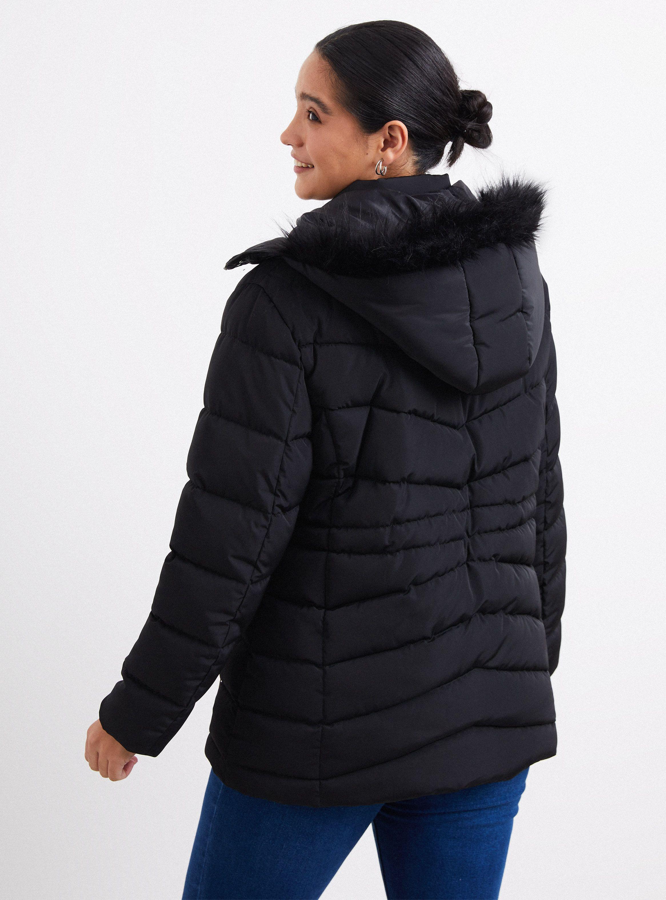 Parka Entallada Con Gorro Piel-1