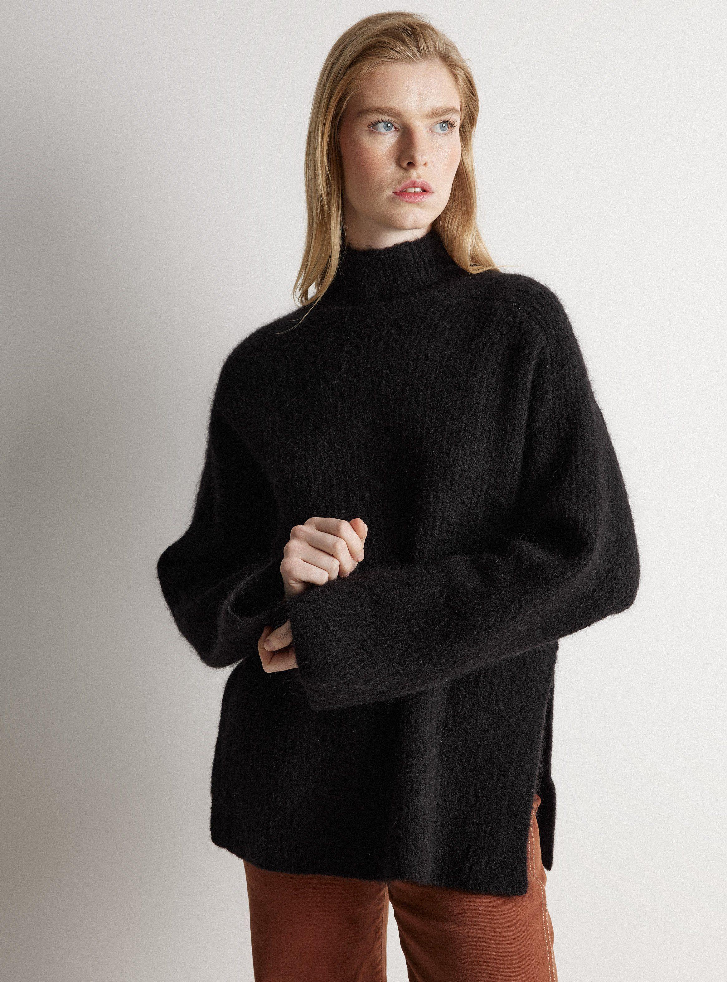 Sweater Punto Cuello Alto con Lana-0
