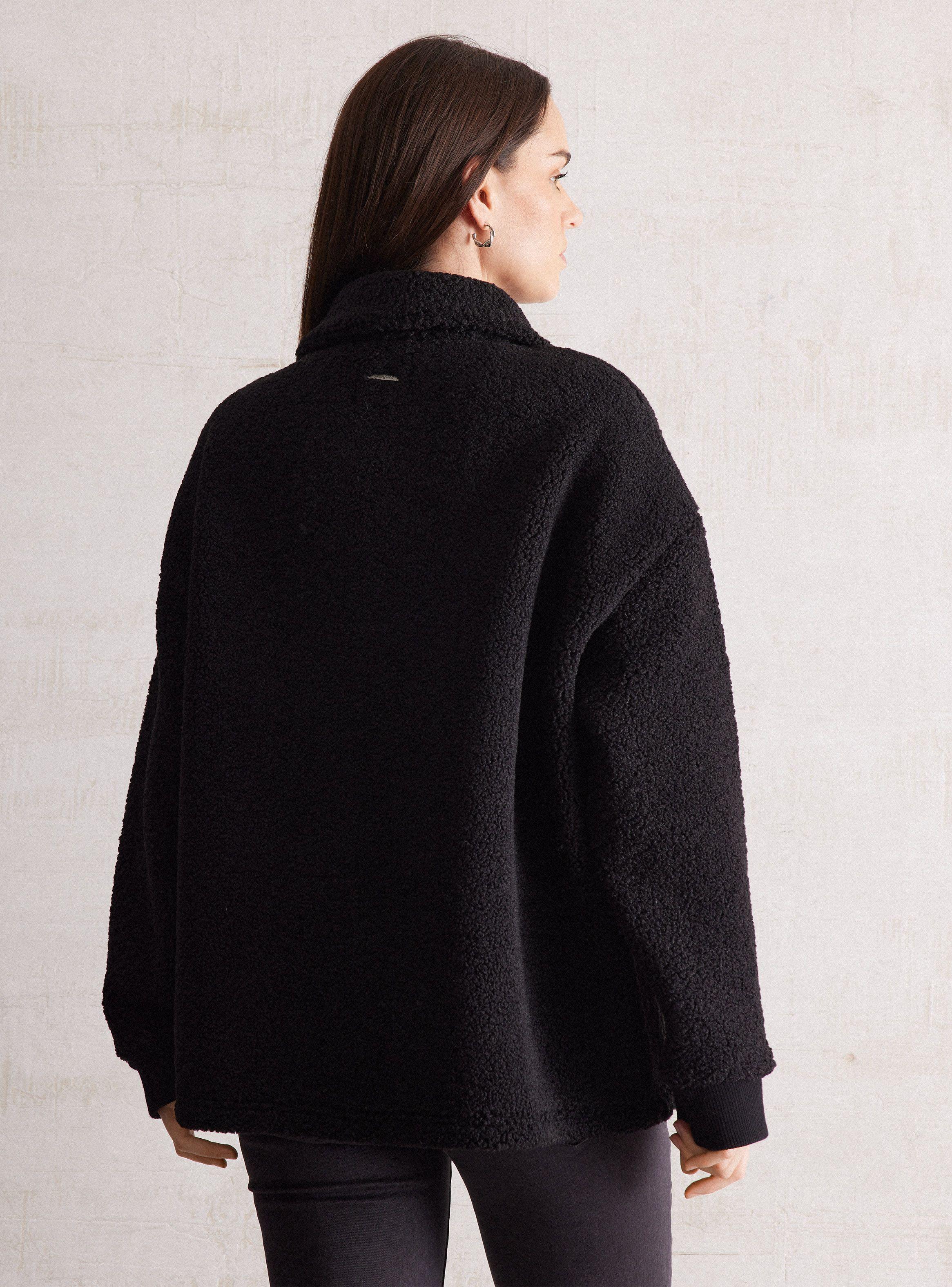 Chaqueta Sherpa Con Detalles De Cuero Sintético-1