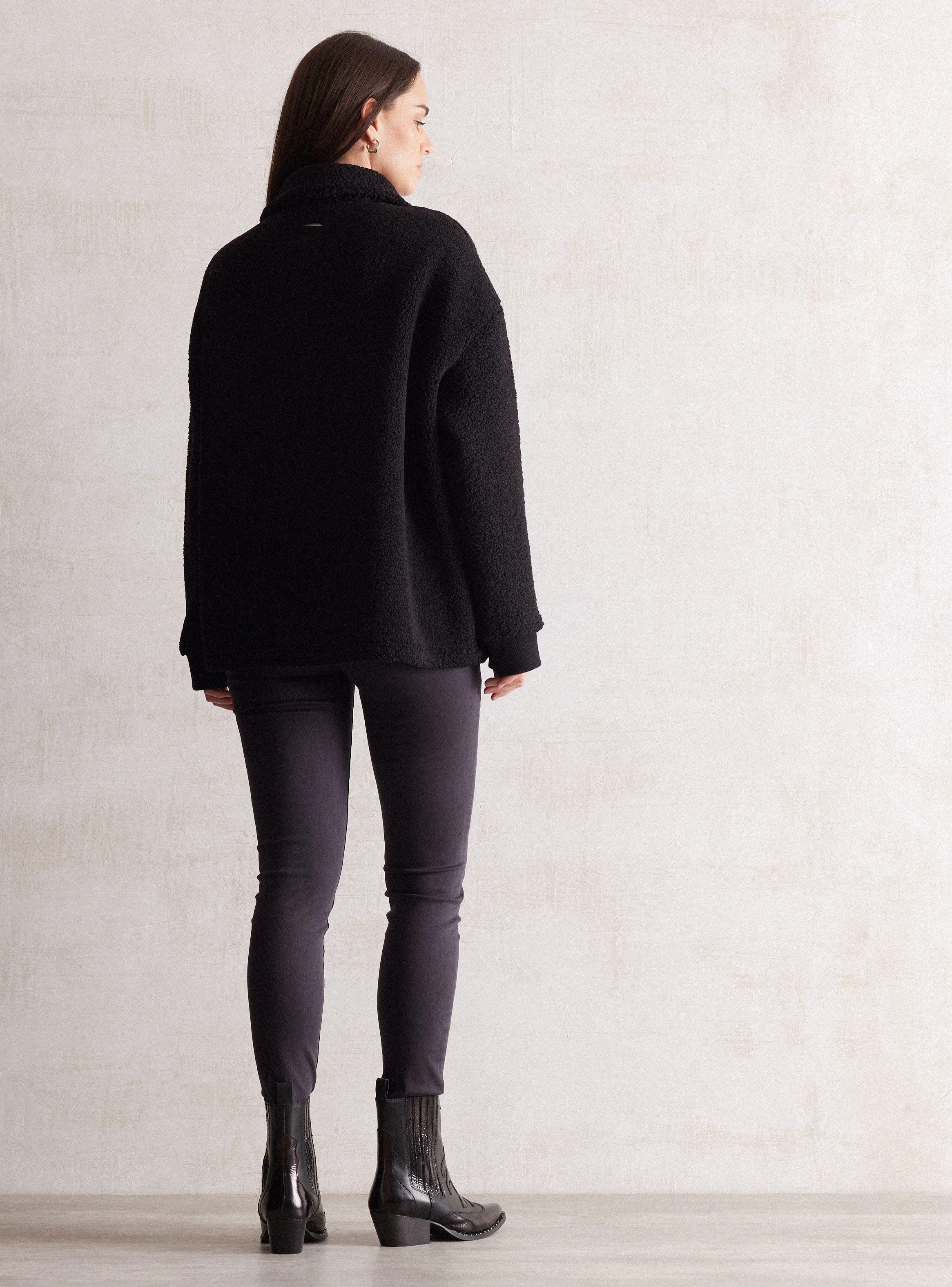 Chaqueta Sherpa Con Detalles De Cuero Sintético-5