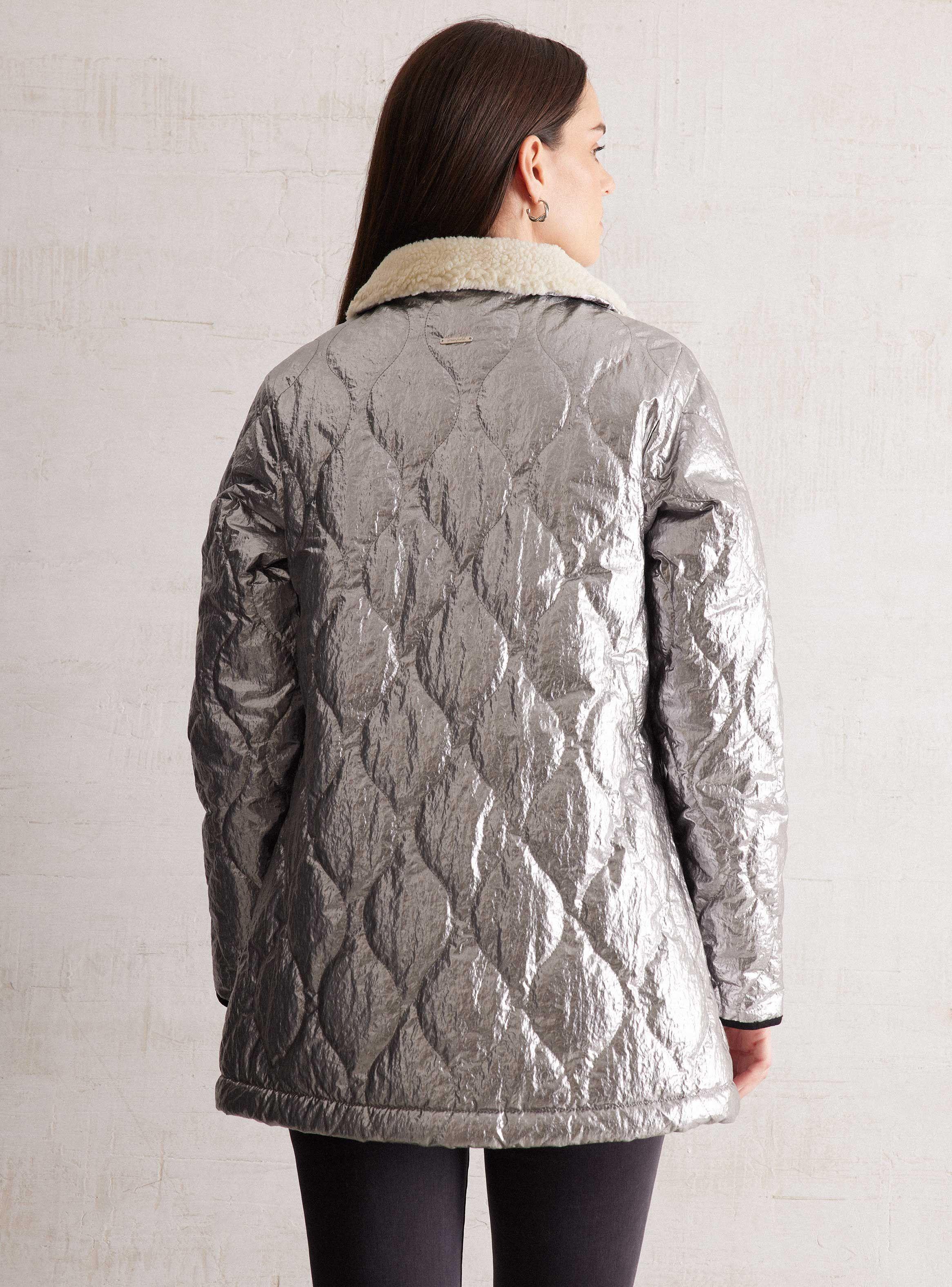 Parka Metalizada Forrada con Sherpa-1