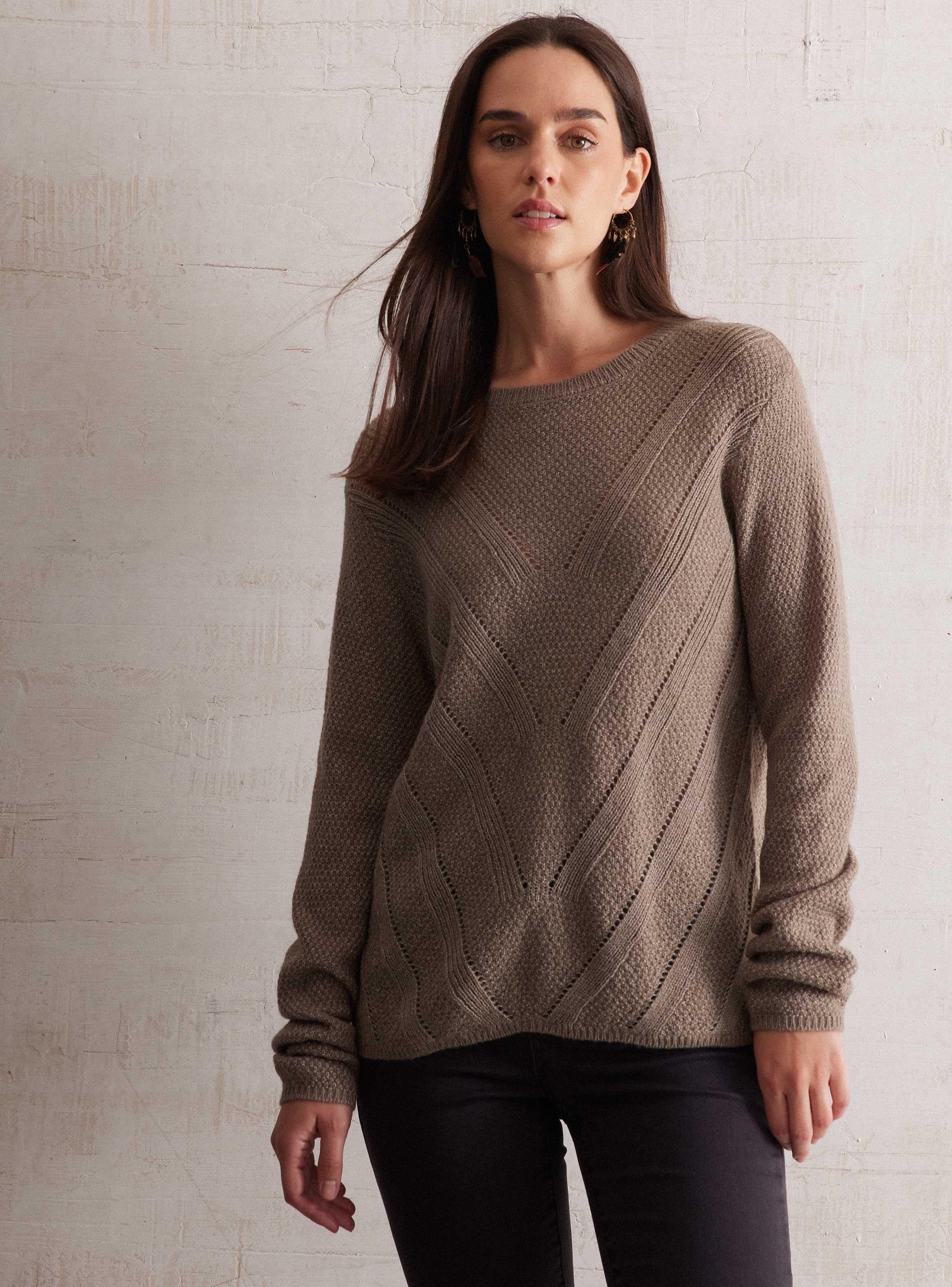 Sweater Jaspeado Con Diseño Textura Frontal-0