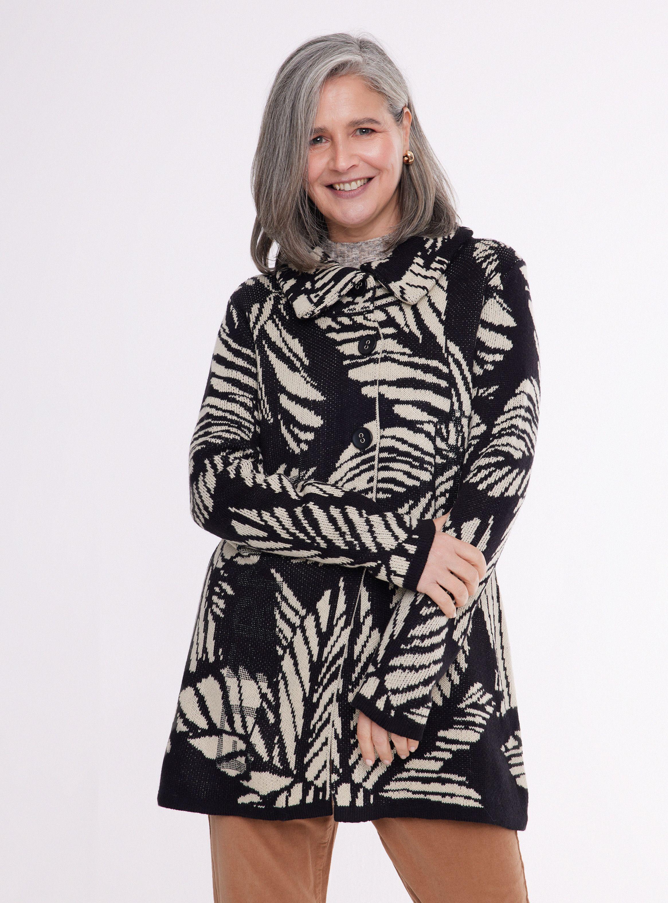 Chaqueta Tejida Jacquard Con Botones-0