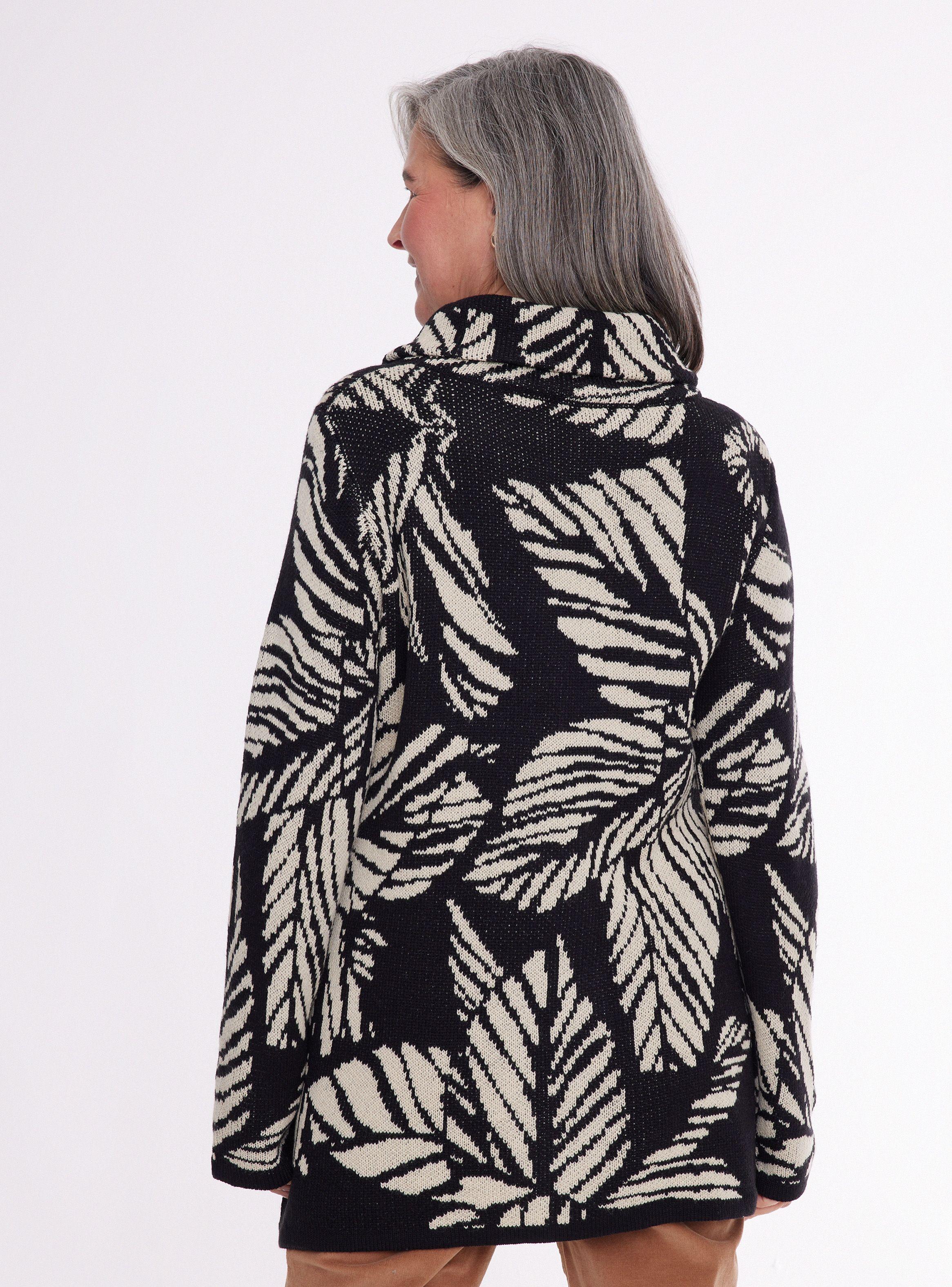 Chaqueta Tejida Jacquard Con Botones-1