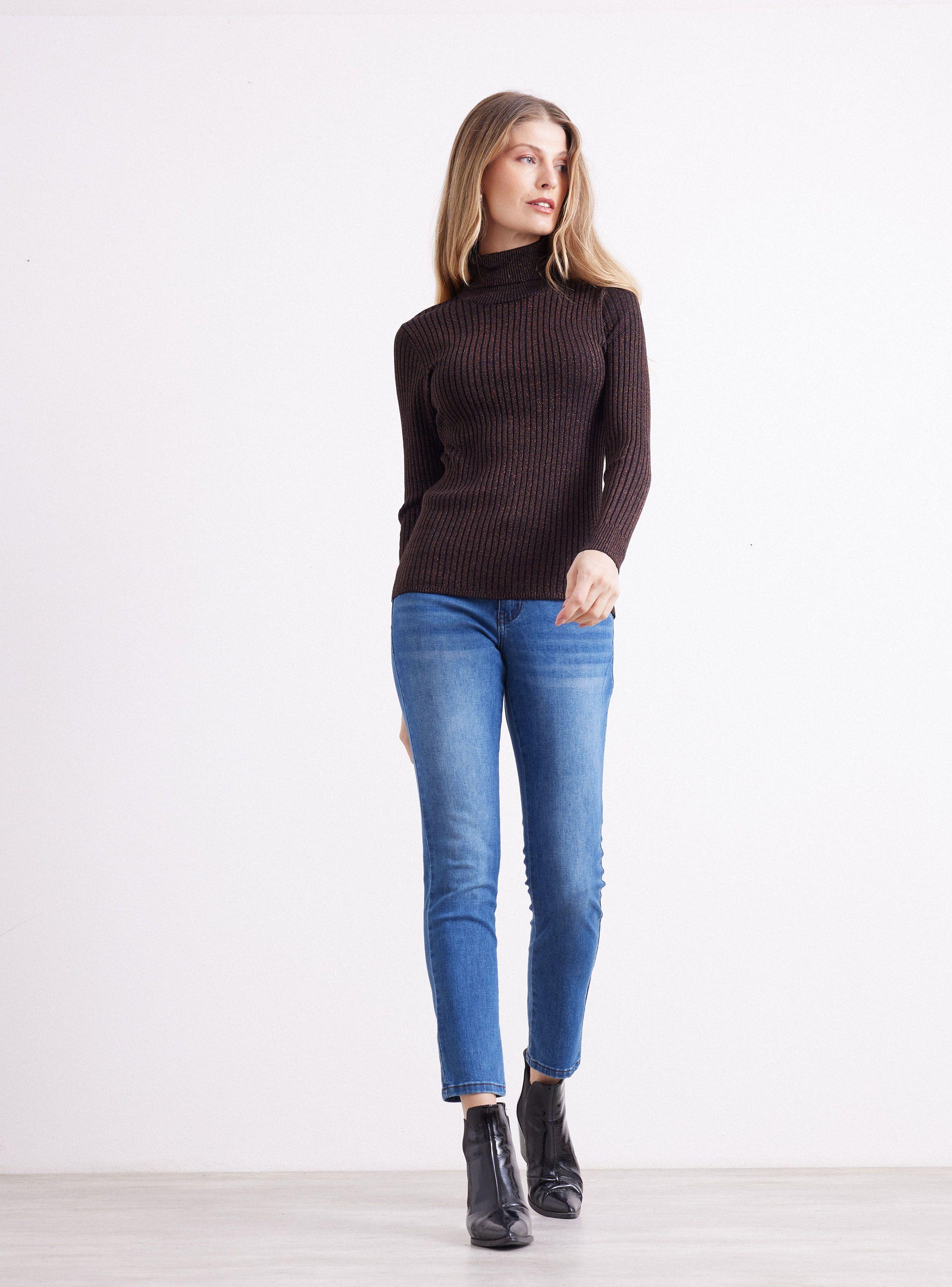 Sweater Acanalado Detalle Metalizado-4