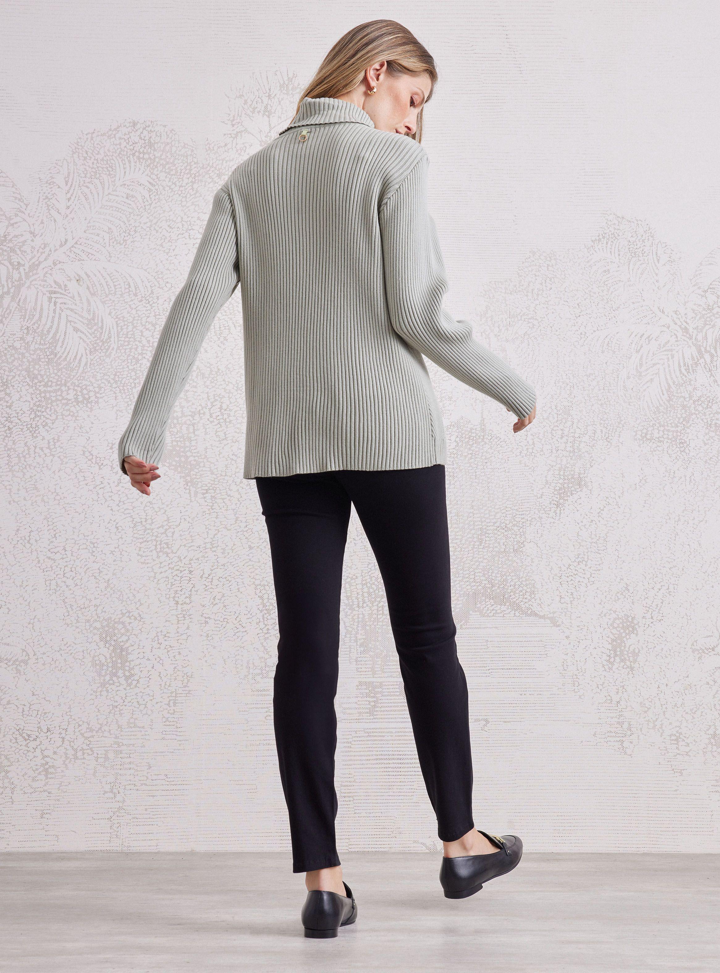 Sweater Cuello Beatle Acanalado Con Rombo Frontal-5