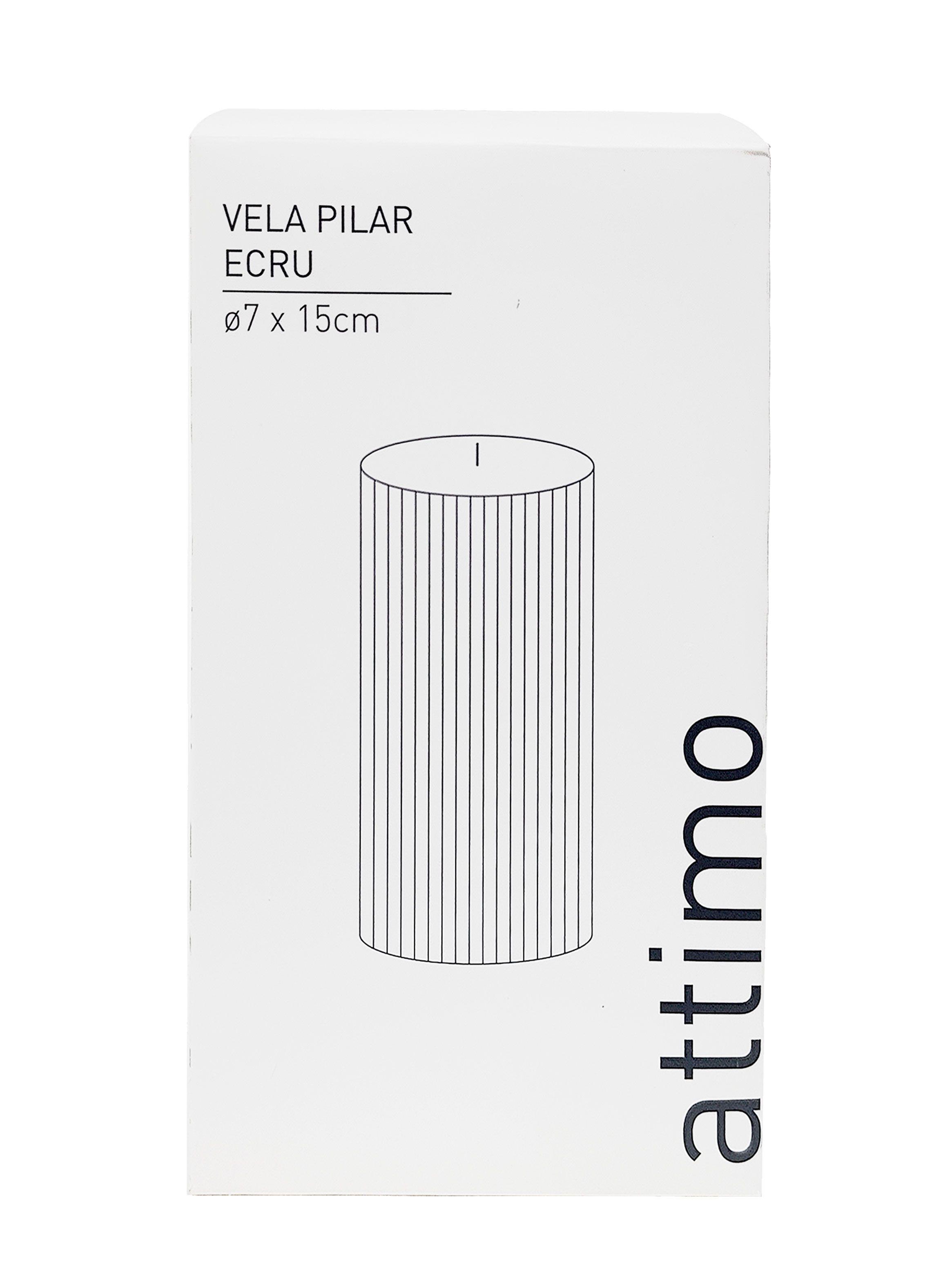 Vela Pilar 15 cm Ecru-2
