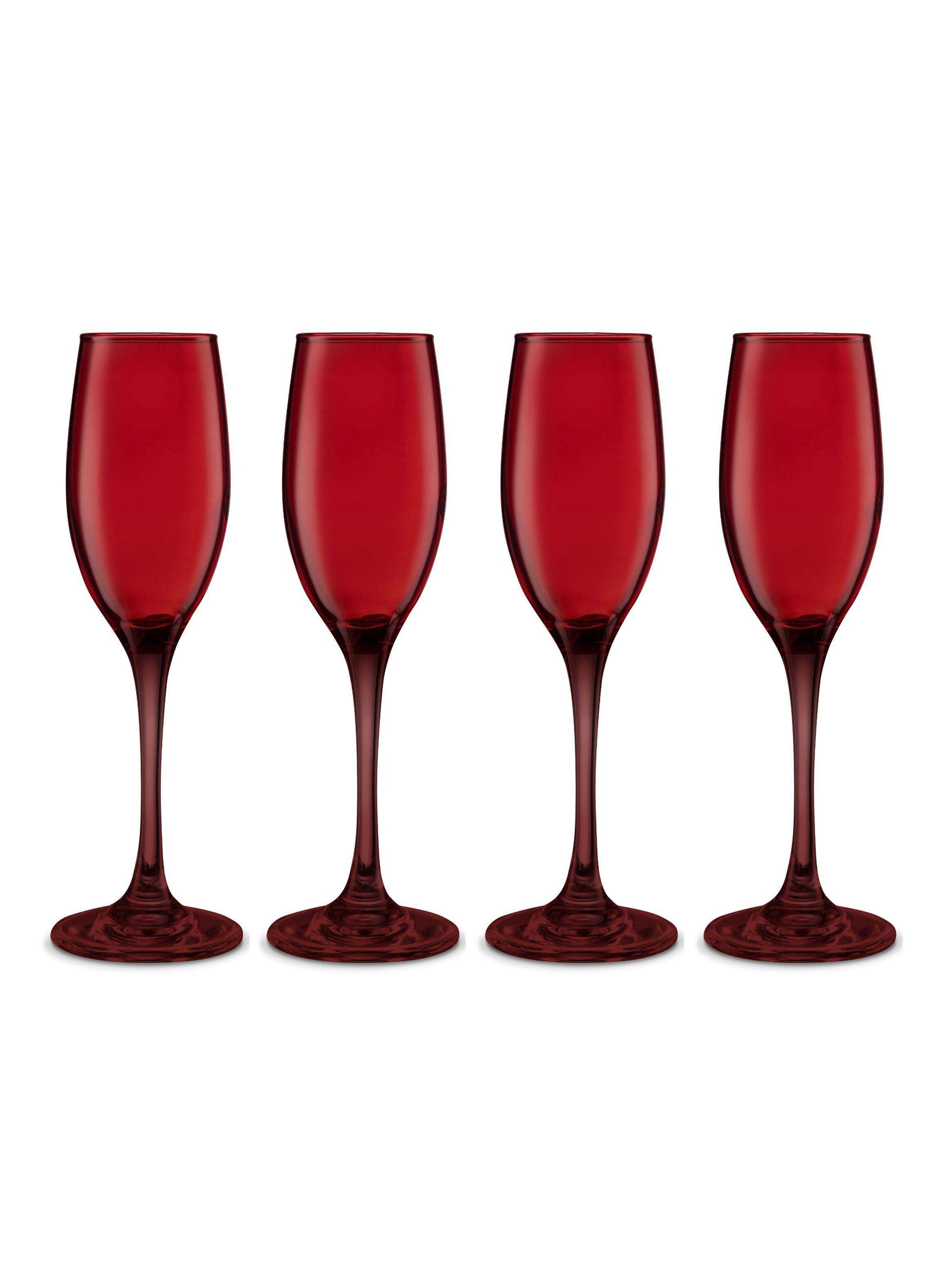 Set 4 Copas Flute Rojo 180 cm-0