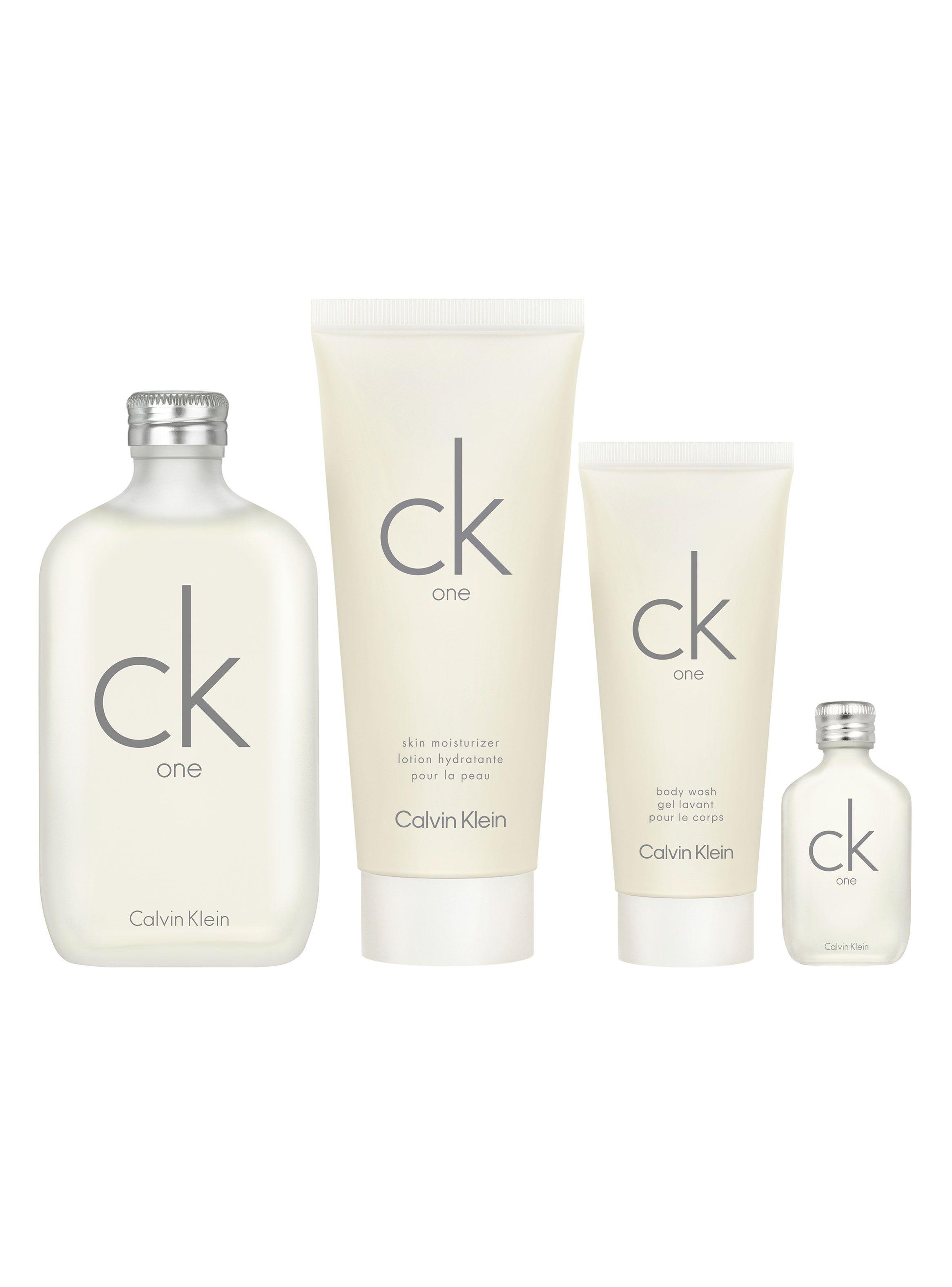 Set Perfume Ck One EDT 200 ml + Body Lotion 200 ml + Shower Gel 100 ml + Travel Size-1