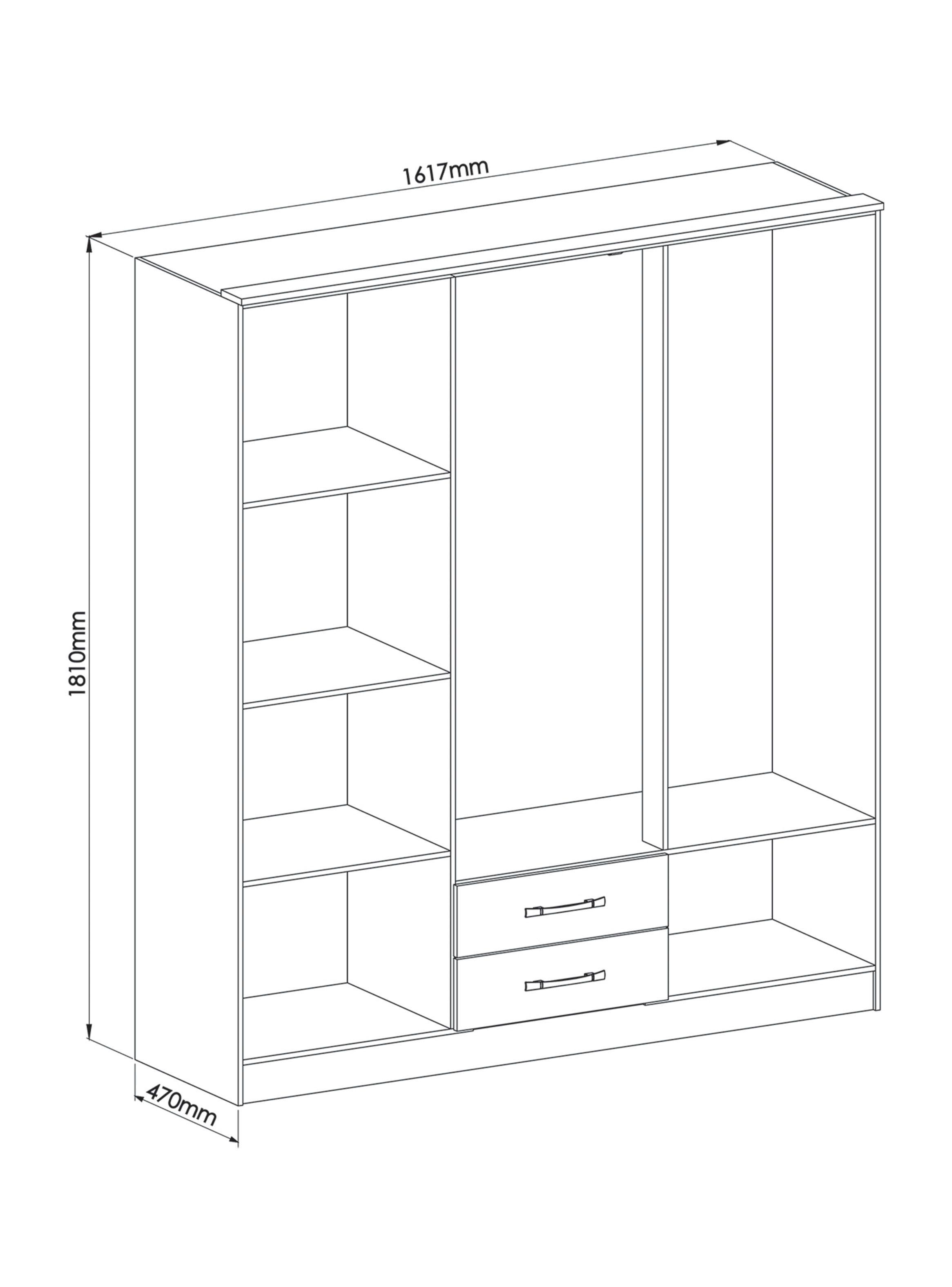 Clóset Pequim Bicolor 6 Puertas 2 Cajones-1