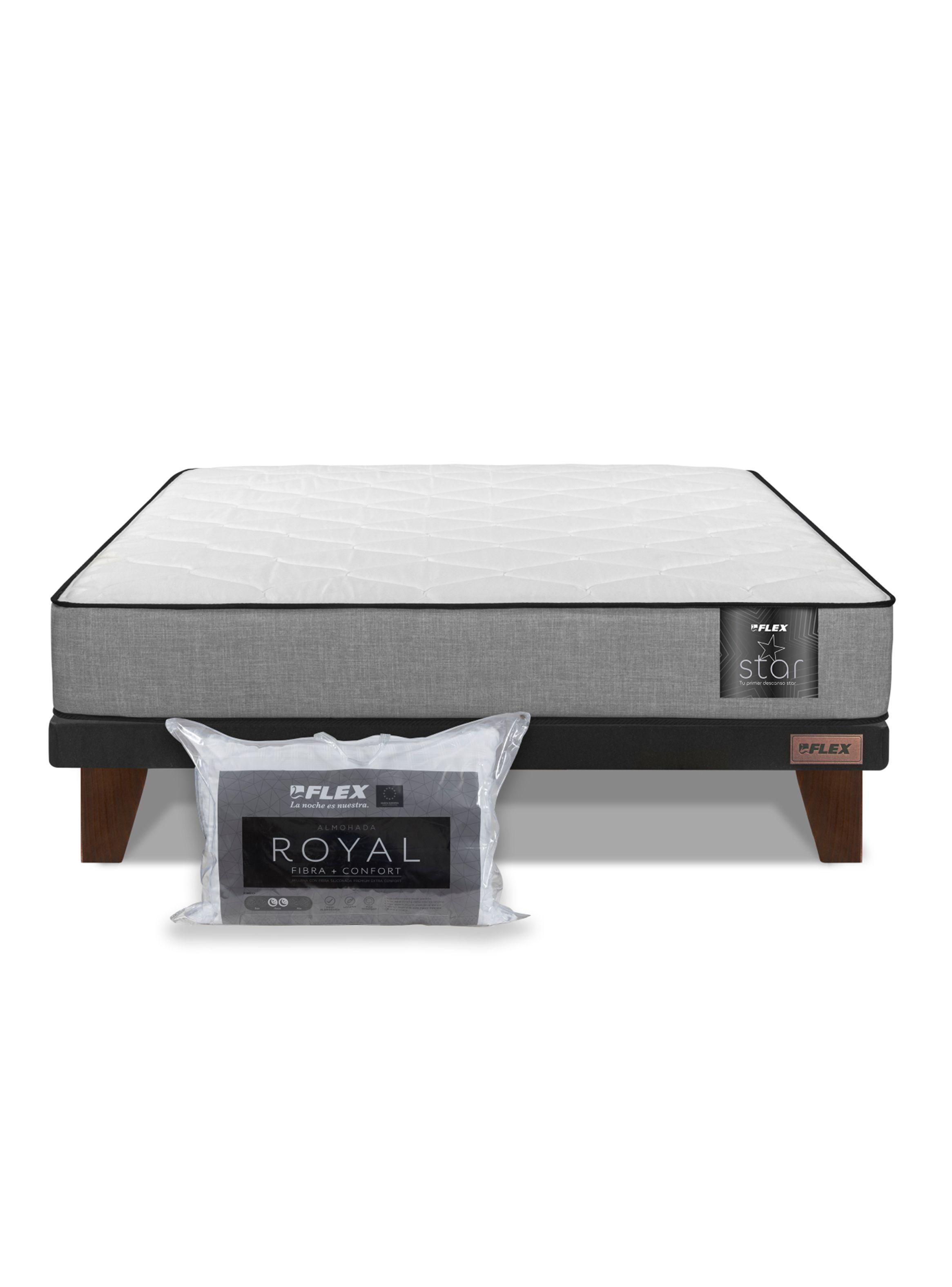 Cama Europea Star 2 Plazas x 190 cm + Almohadas Royal-1