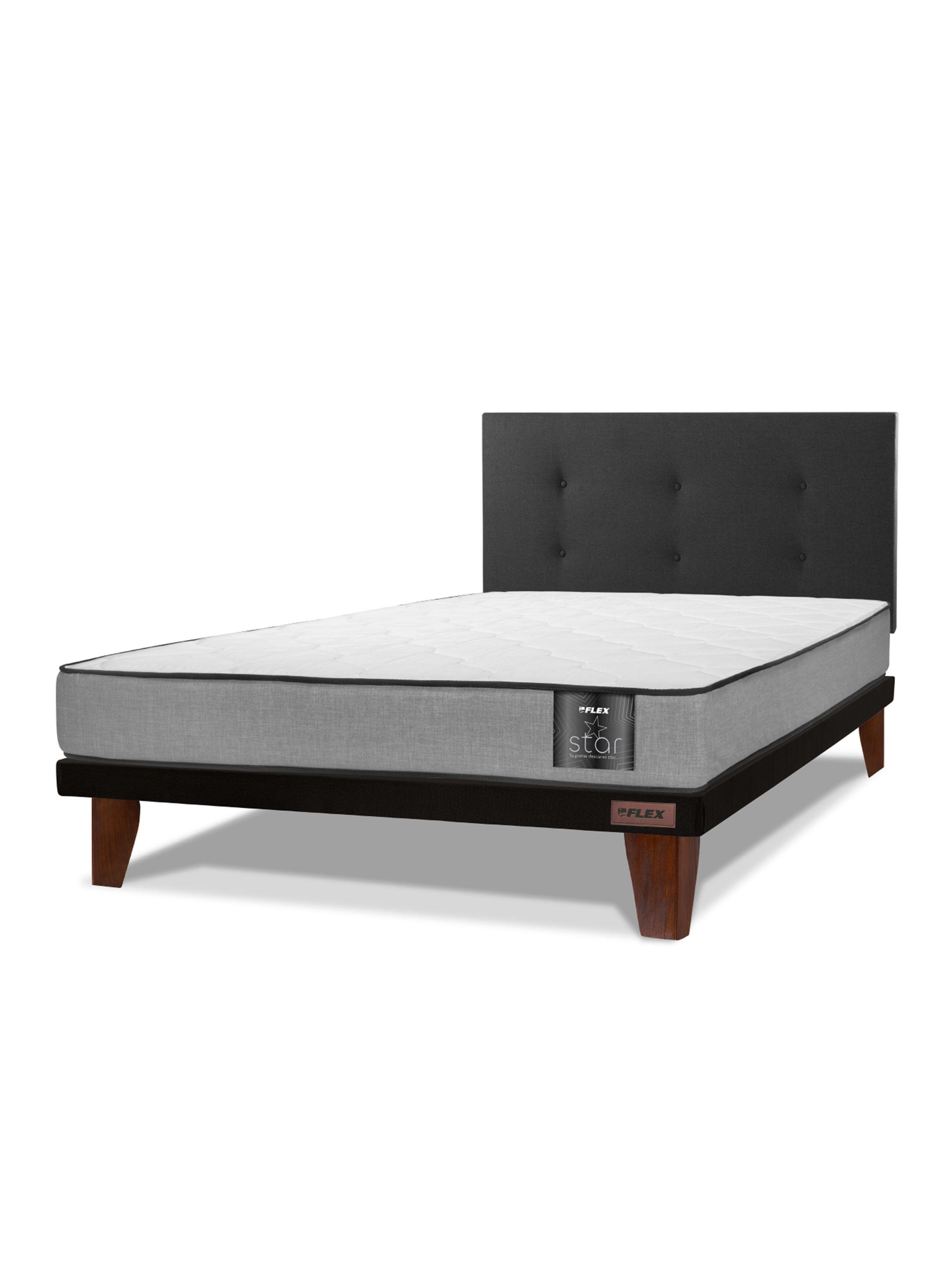 Cama Europea Star 2 Plazas x 190 cm + Respaldo Royal-0