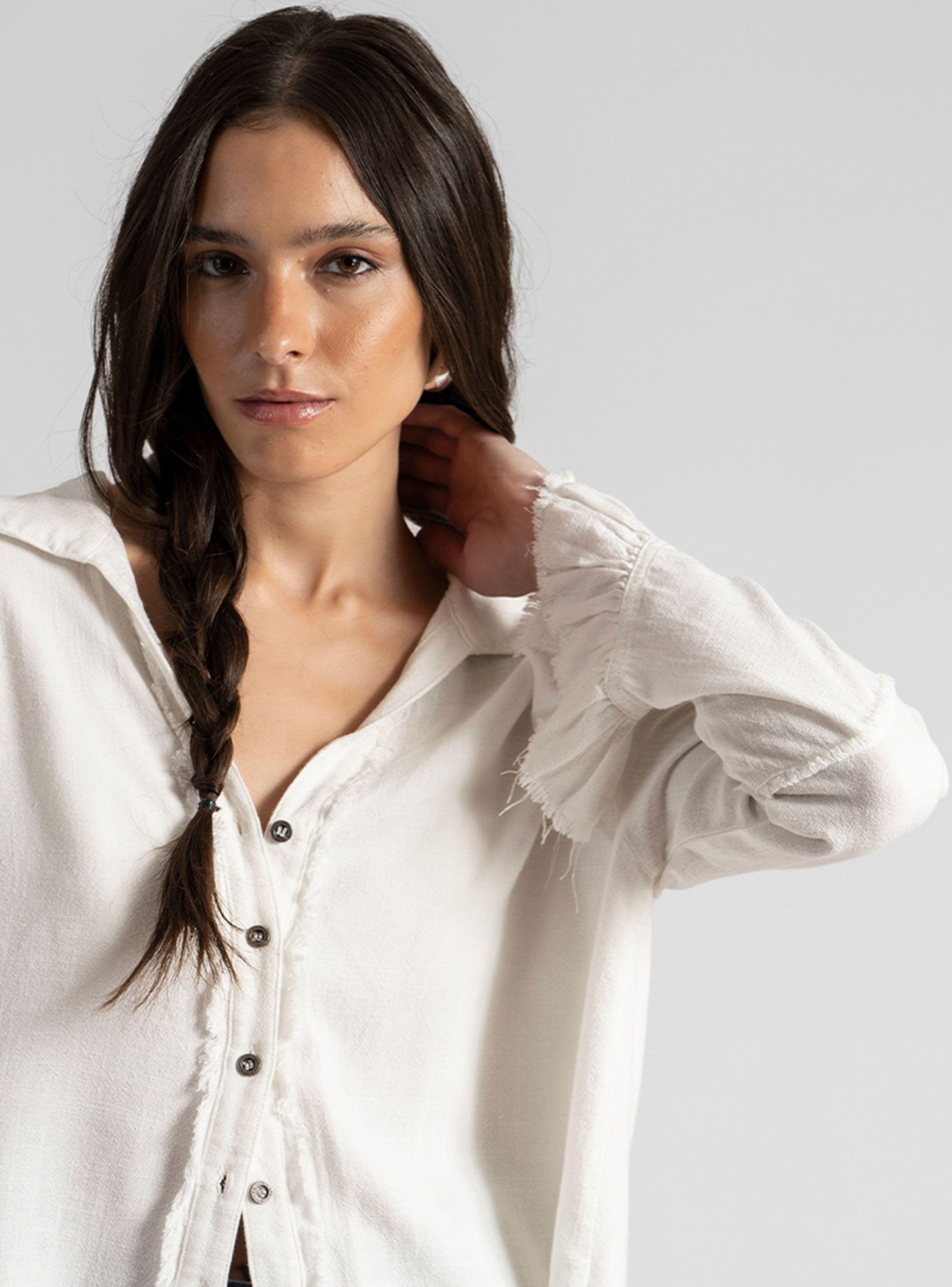 Blusa Sole Cinco Botones Lino-3