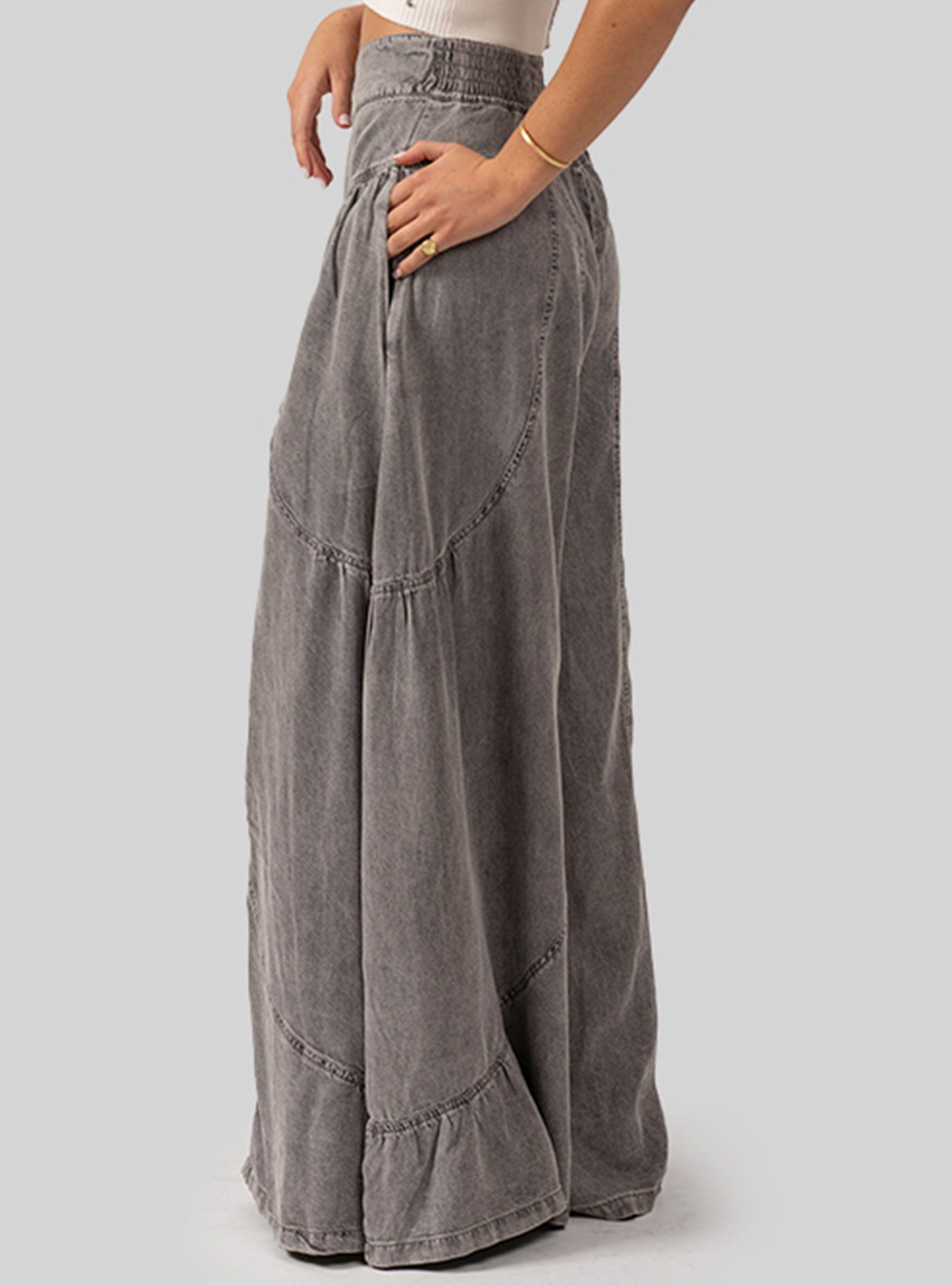 Pantalón Flo Palazzo Tencel Denim Color-1