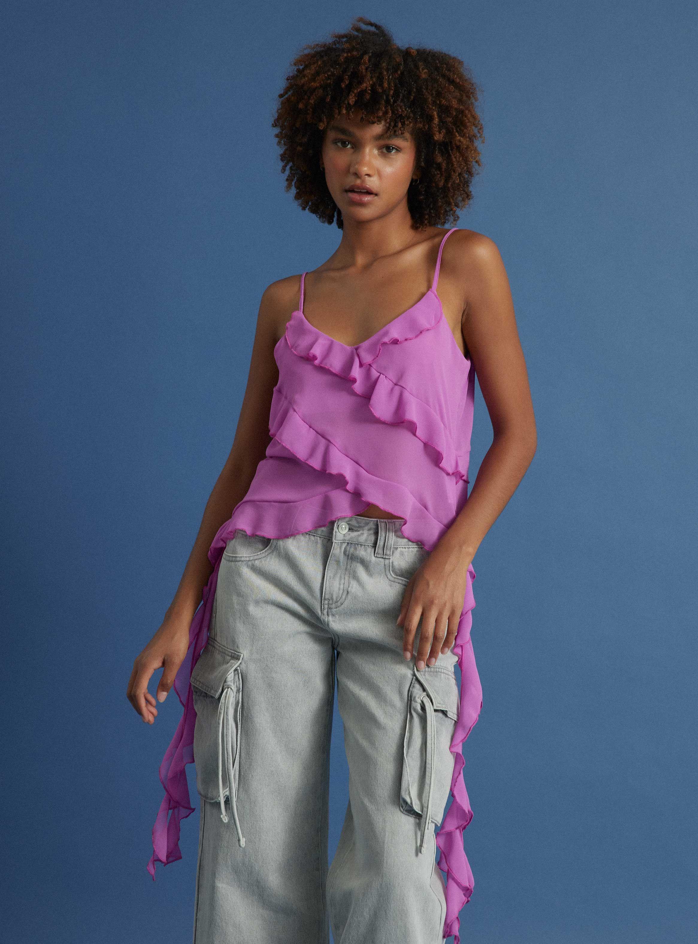 Blusa con Tirantes y Volantes-0
