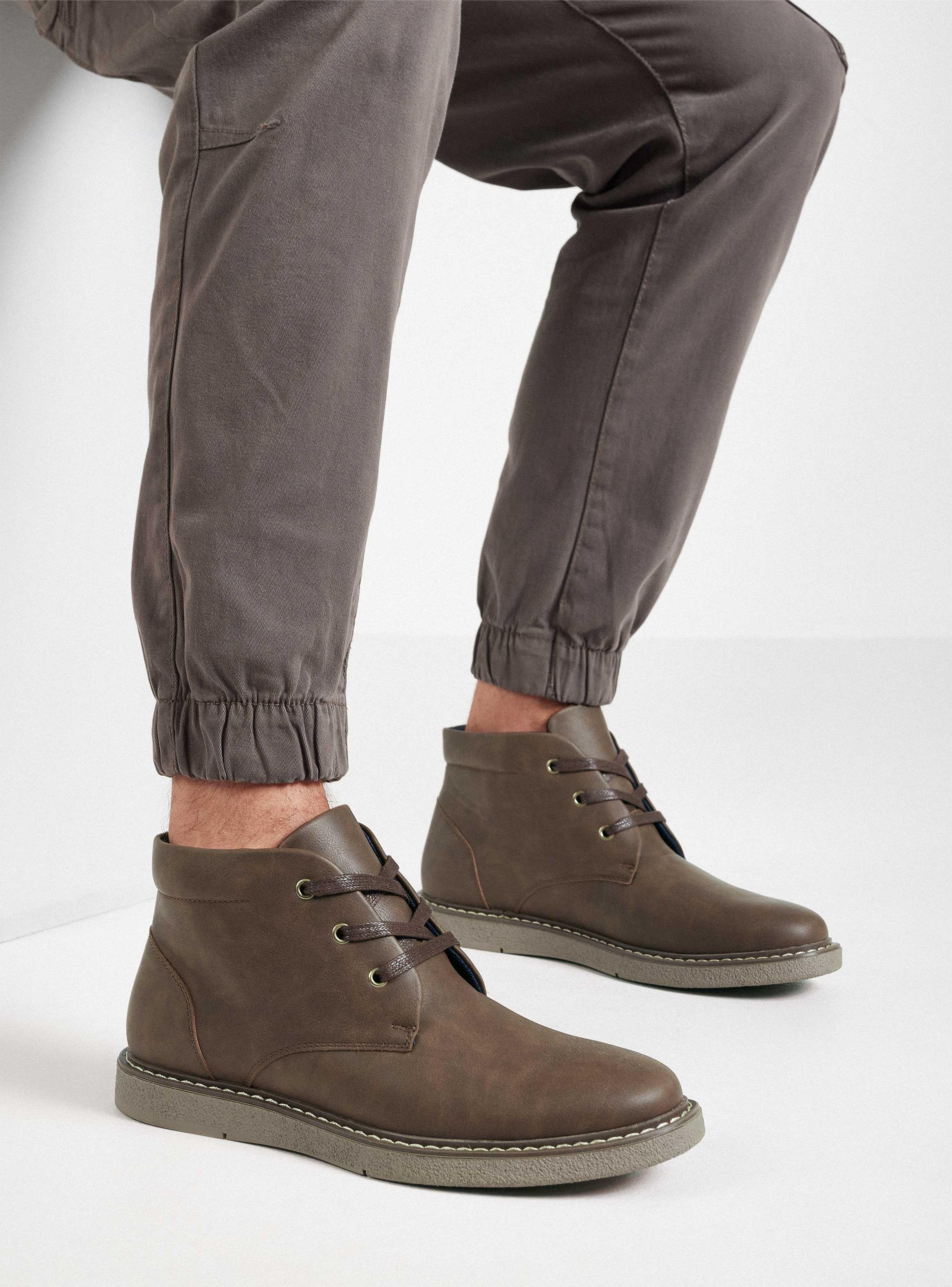 Botín Efecto Cuero Hombre-0