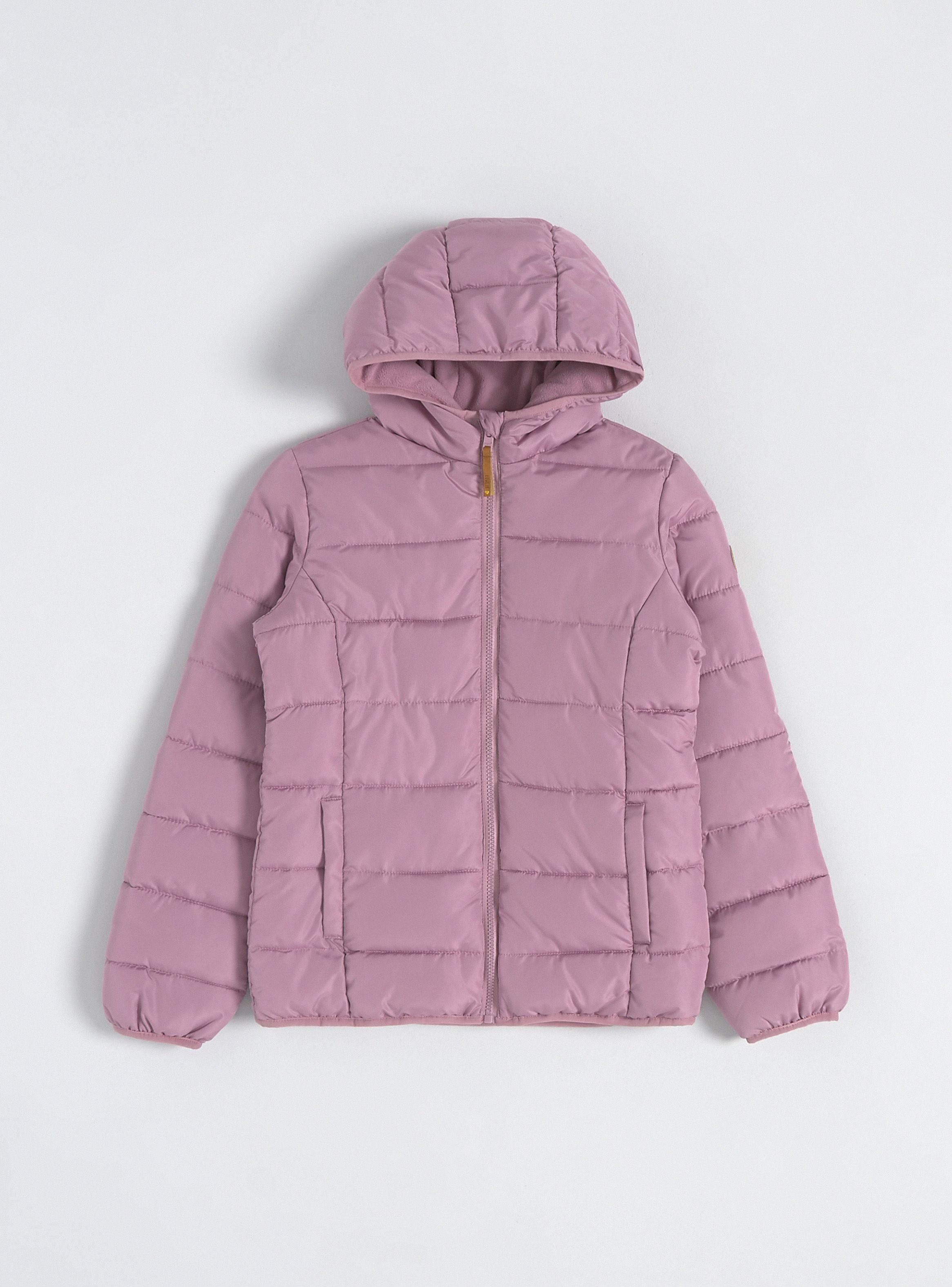 Parka Básica de Color Liso con Forro-0