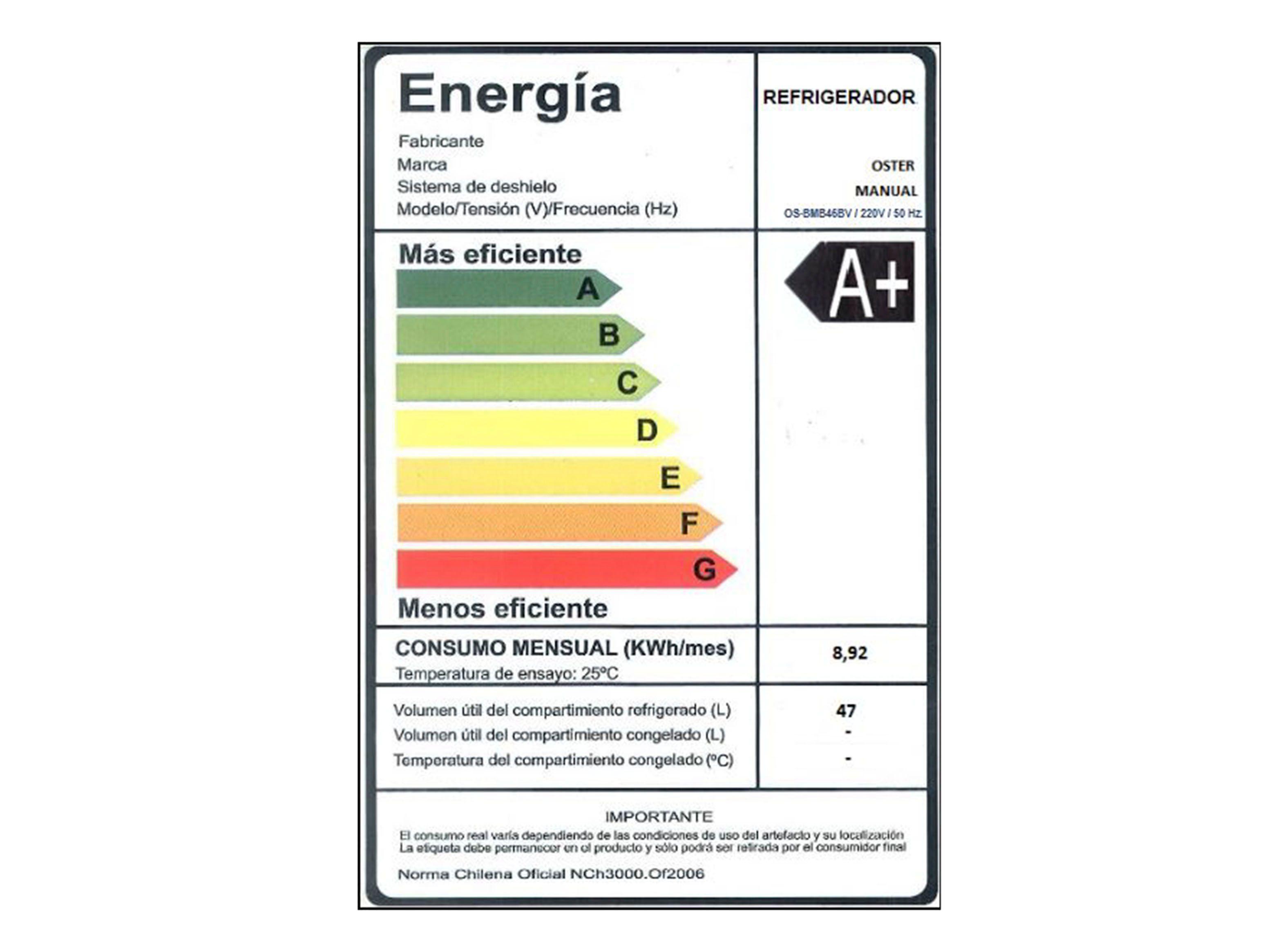 Frigobar Oster 46 Litros OSBMB46BV-3