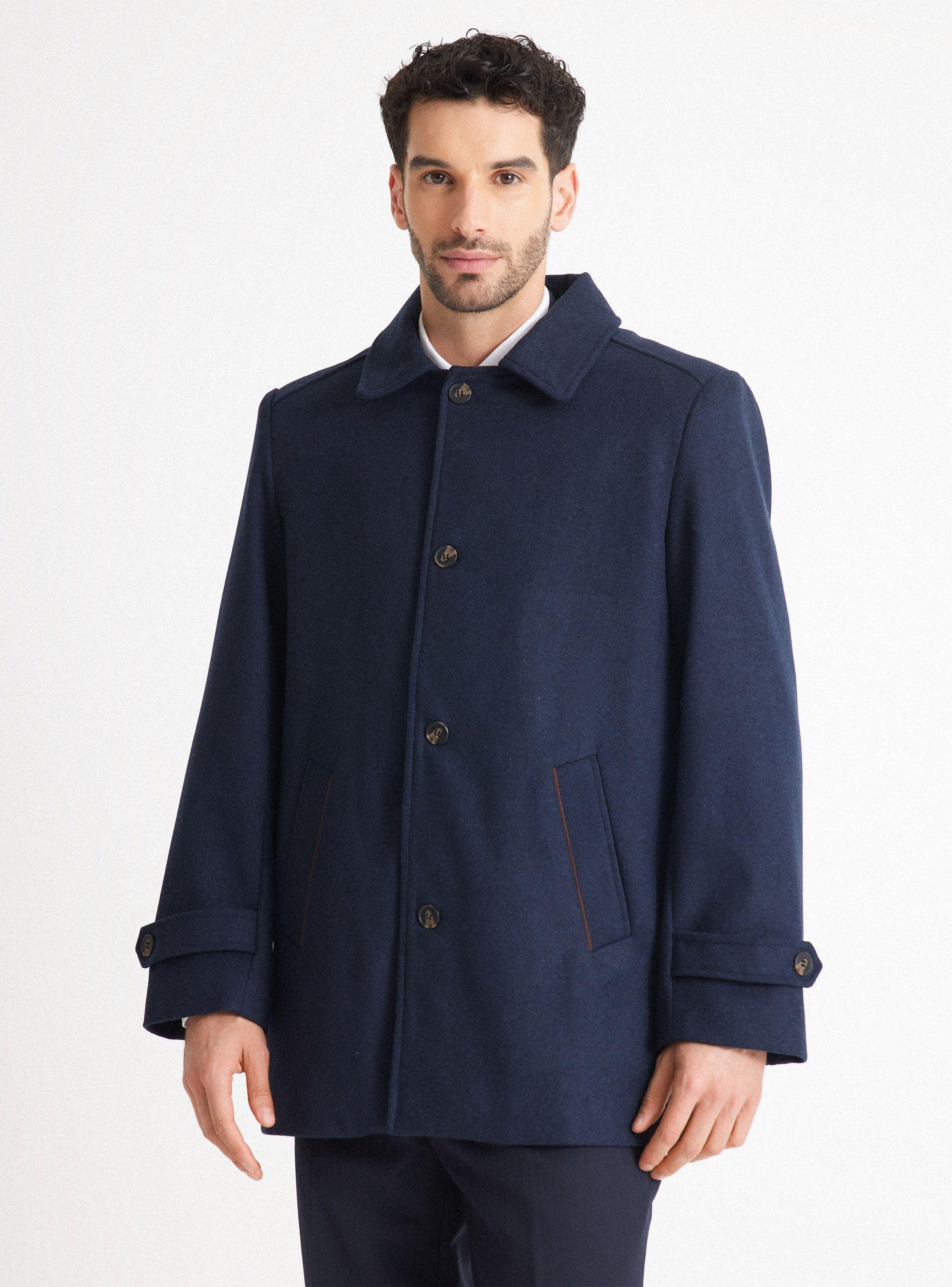 Abrigo Recto Classic con Aplicaciones en Suede-0