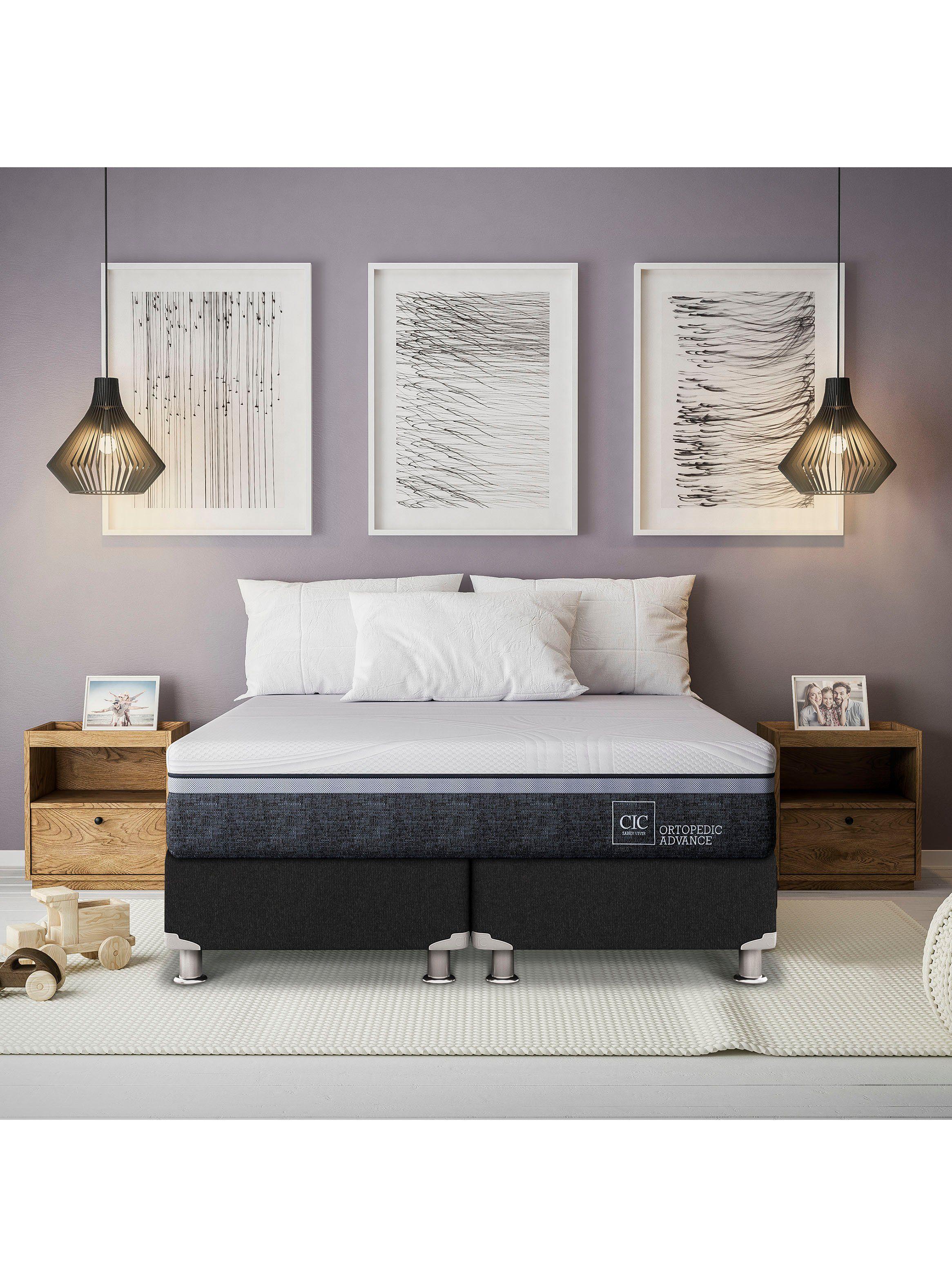 Box Spring Ortopedic Advance B5 Bk 2Base Dividida + 2 Almohadas Da Soft Sleep-4