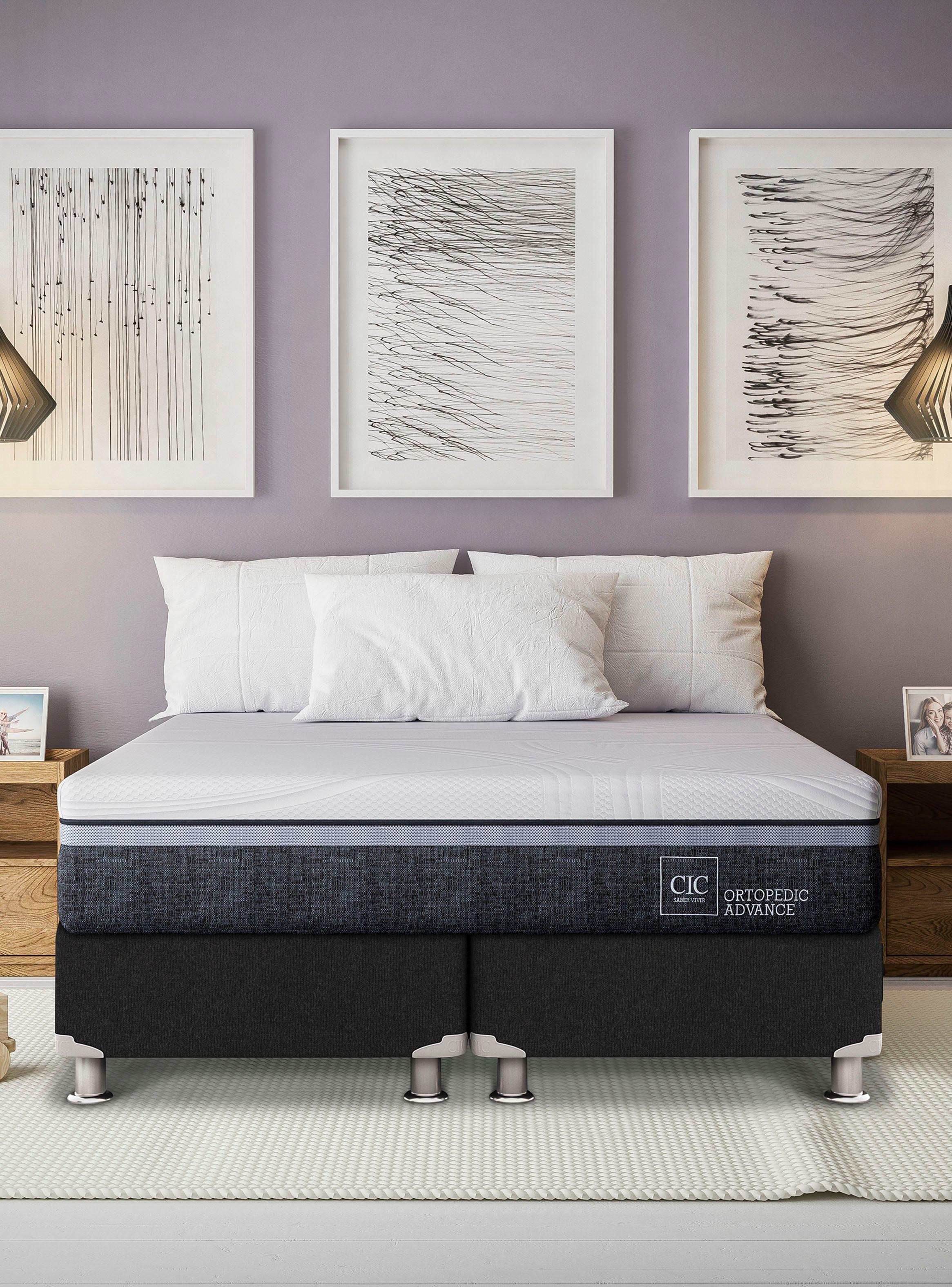 Box Spring Ortopedic Advance B5 Bk King + 2 Almohadas Da Soft Sleep-4