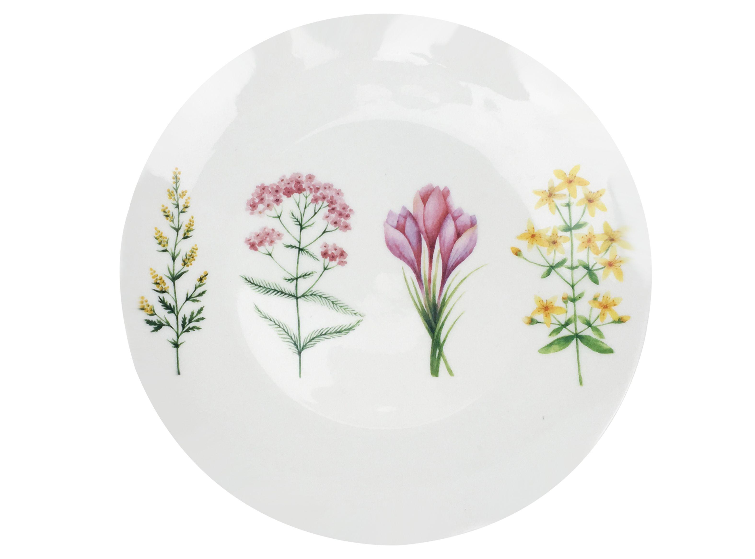 Set 4 Platos Porcelana Torta Flores 19 cm Sarah Miller-1