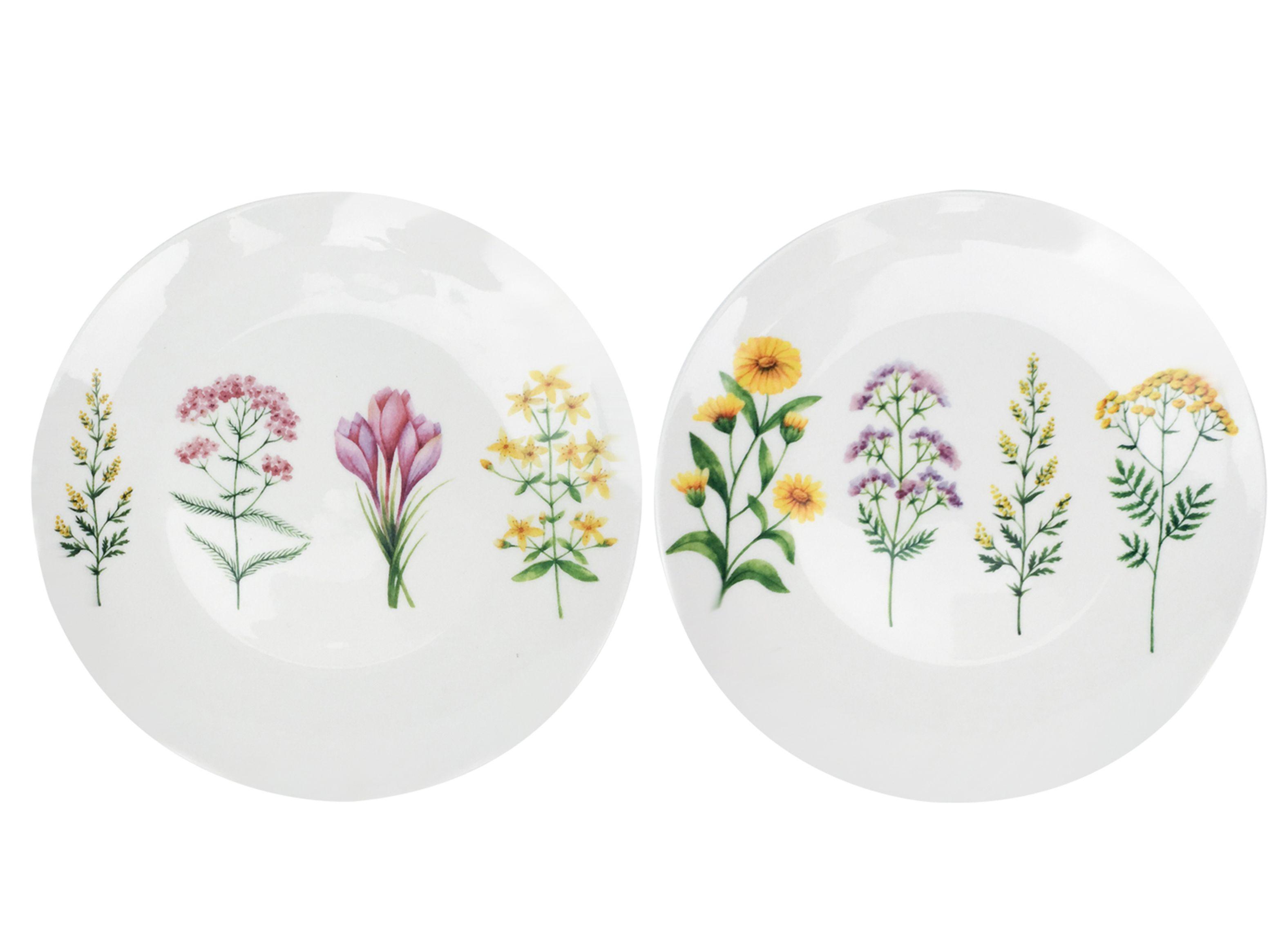 Set 4 Platos Porcelana Torta Flores 19 cm Sarah Miller-0