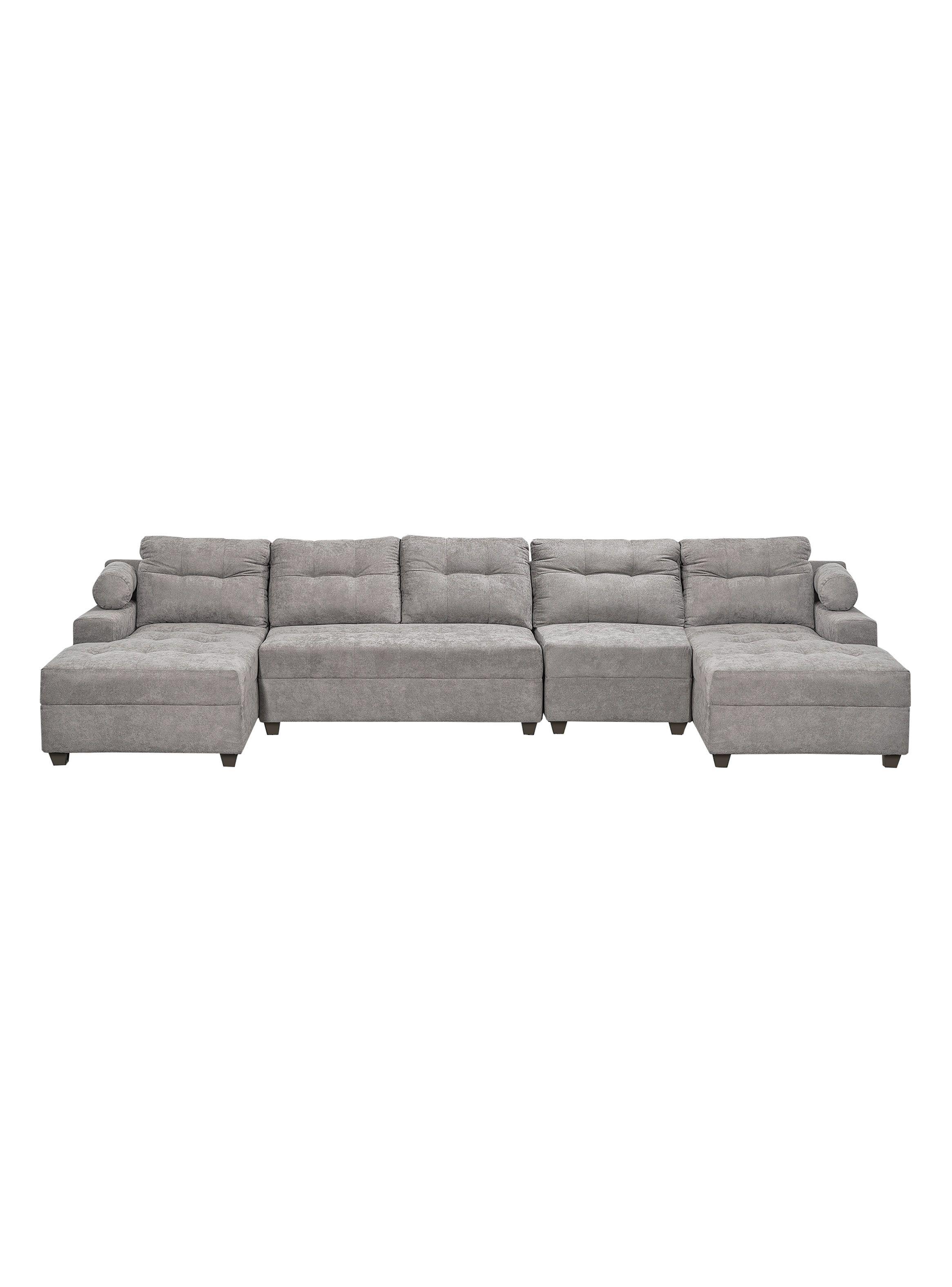 Seccional Le Mans Doble Chaise XL Tela Negro-0