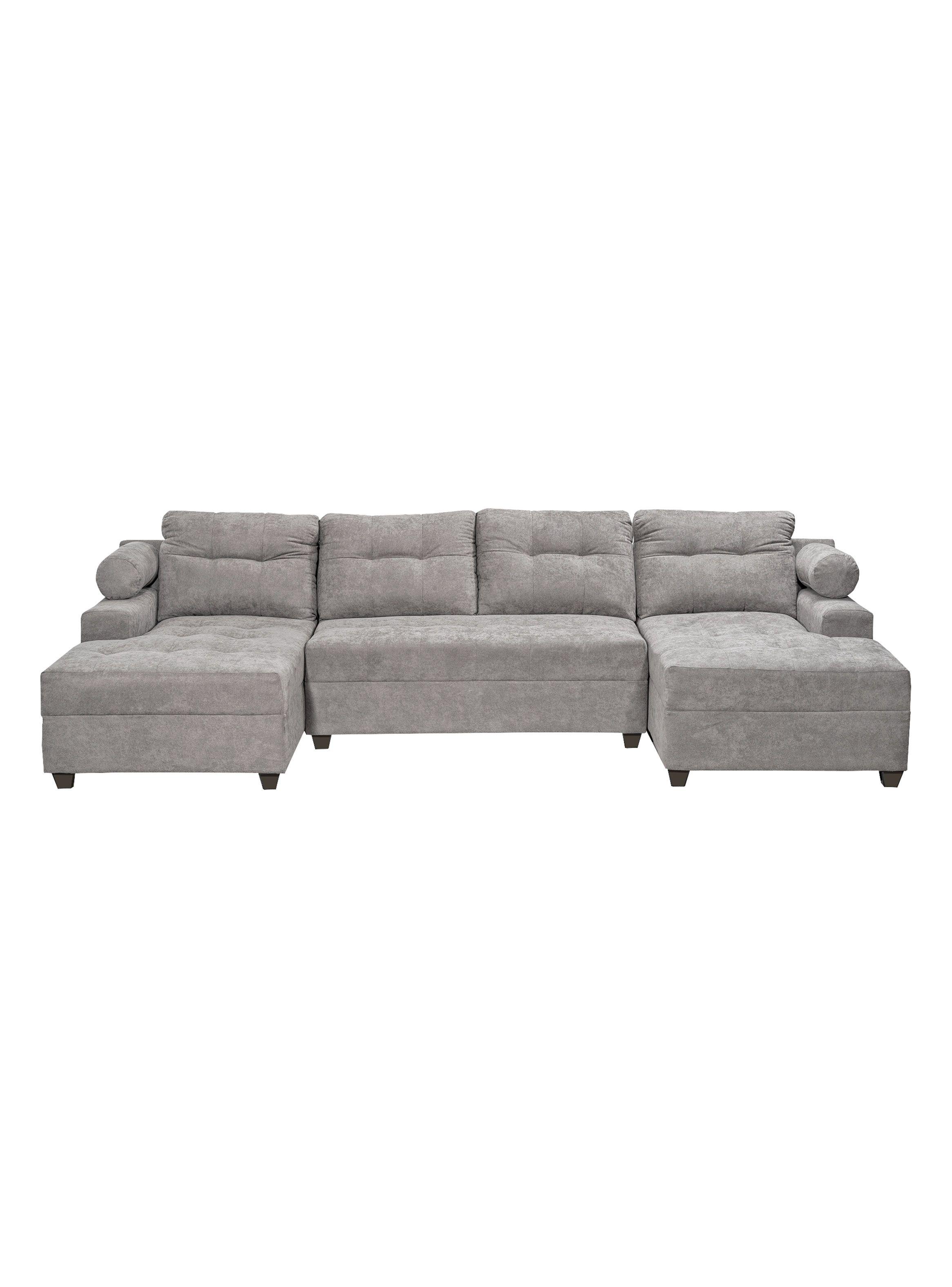 Seccional Le Mans Doble Chaise Tela Negro-0