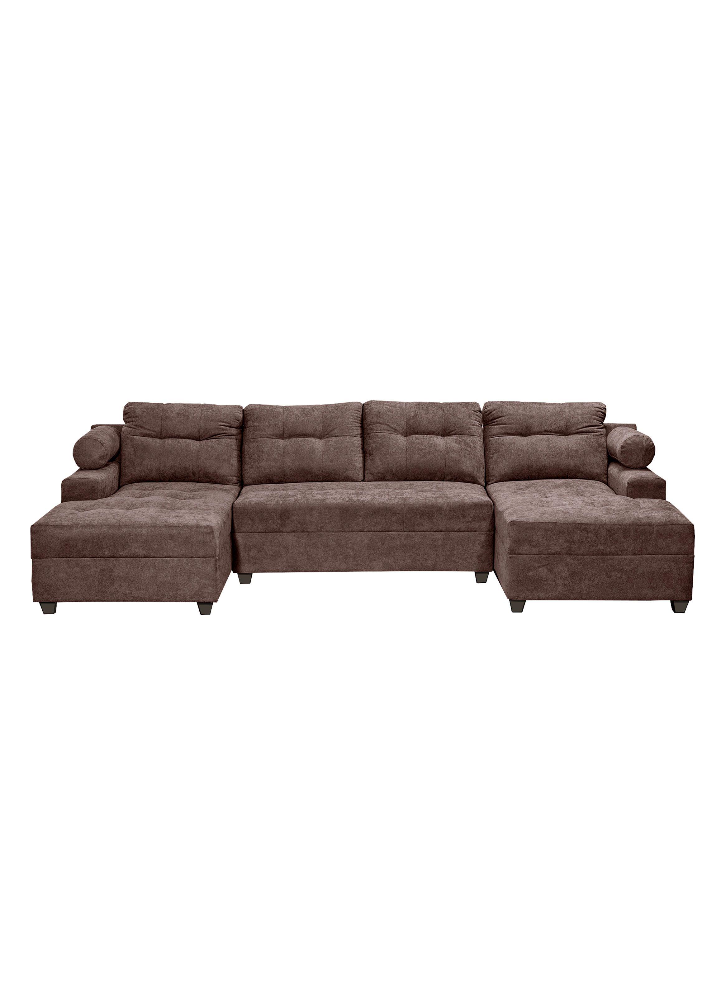 Seccional Le Mans Doble Chaise Tela Negro-0
