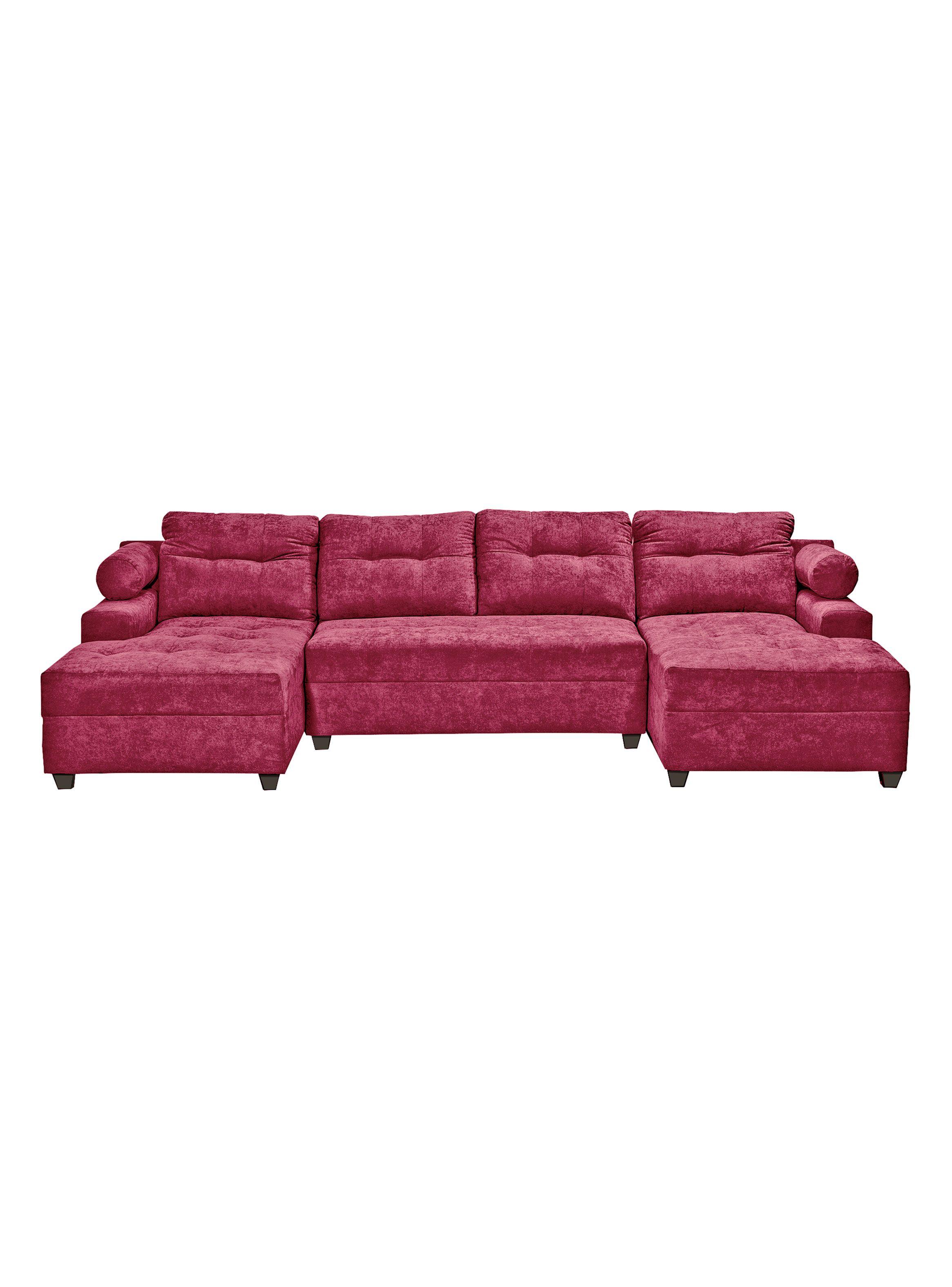 Seccional Le Mans Doble Chaise Tela Negro-0